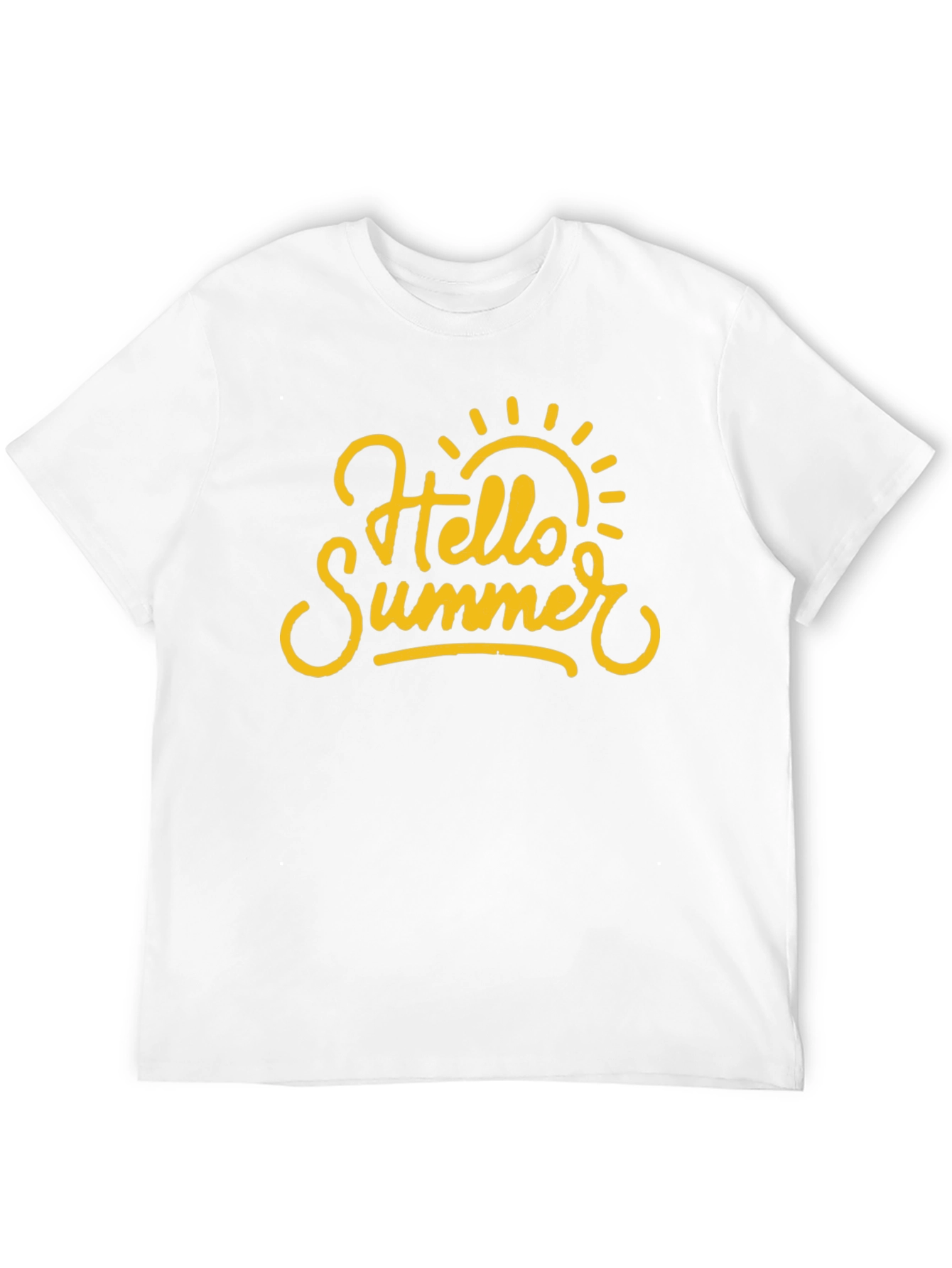Hello Summer Graphic Print Black T-Shirt
