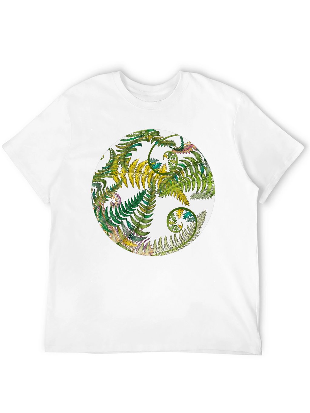 Fern Circle Black T-Shirt - Nature Inspired