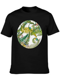 Fern Circle Black T-Shirt - Nature Inspired
