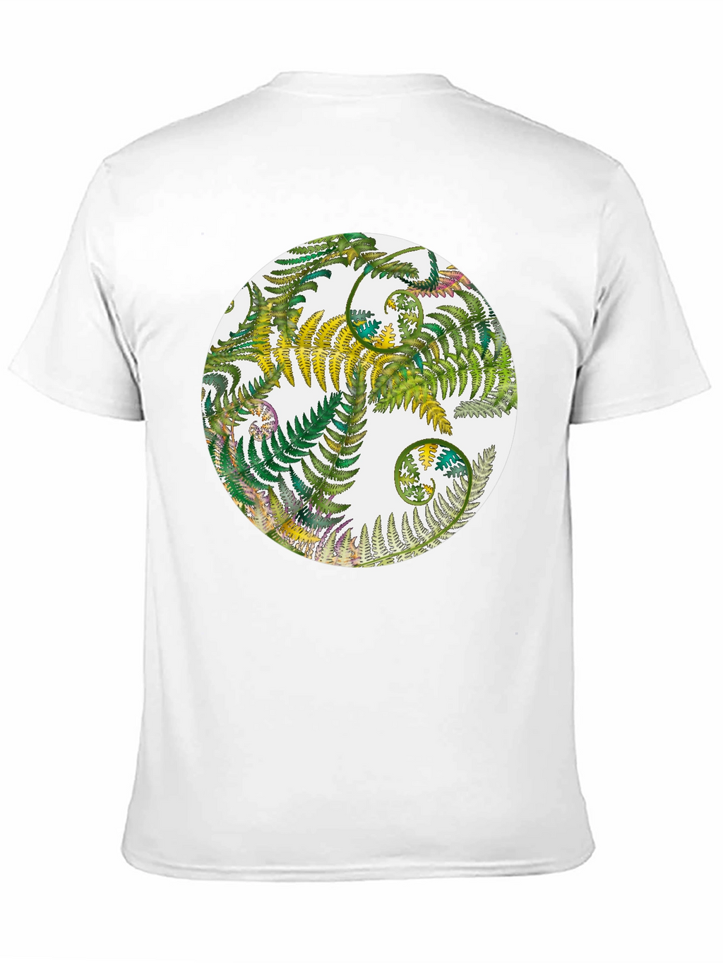 Fern Circle Black T-Shirt - Nature Inspired