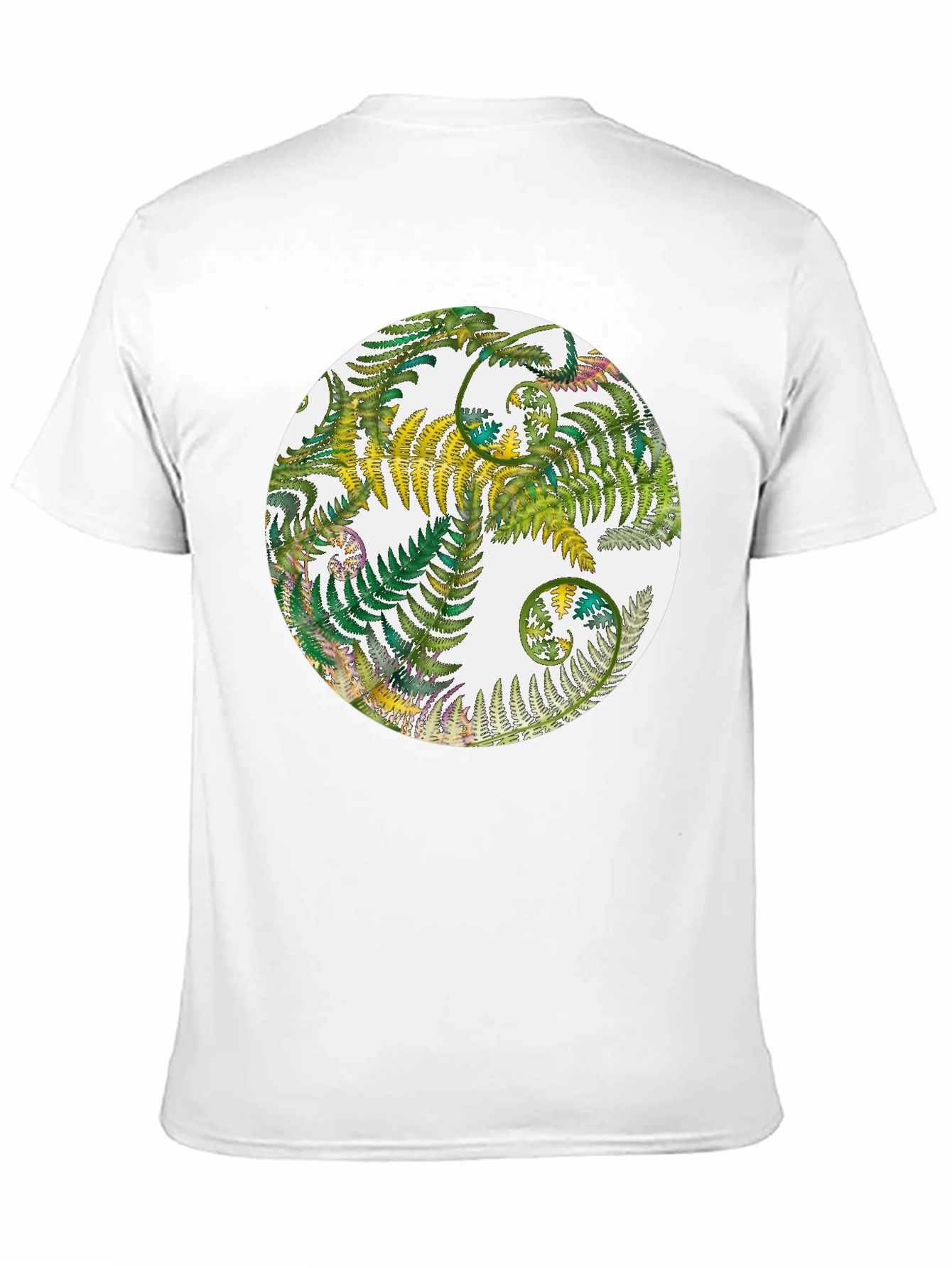 Fern Circle Black T-Shirt - Nature Inspired