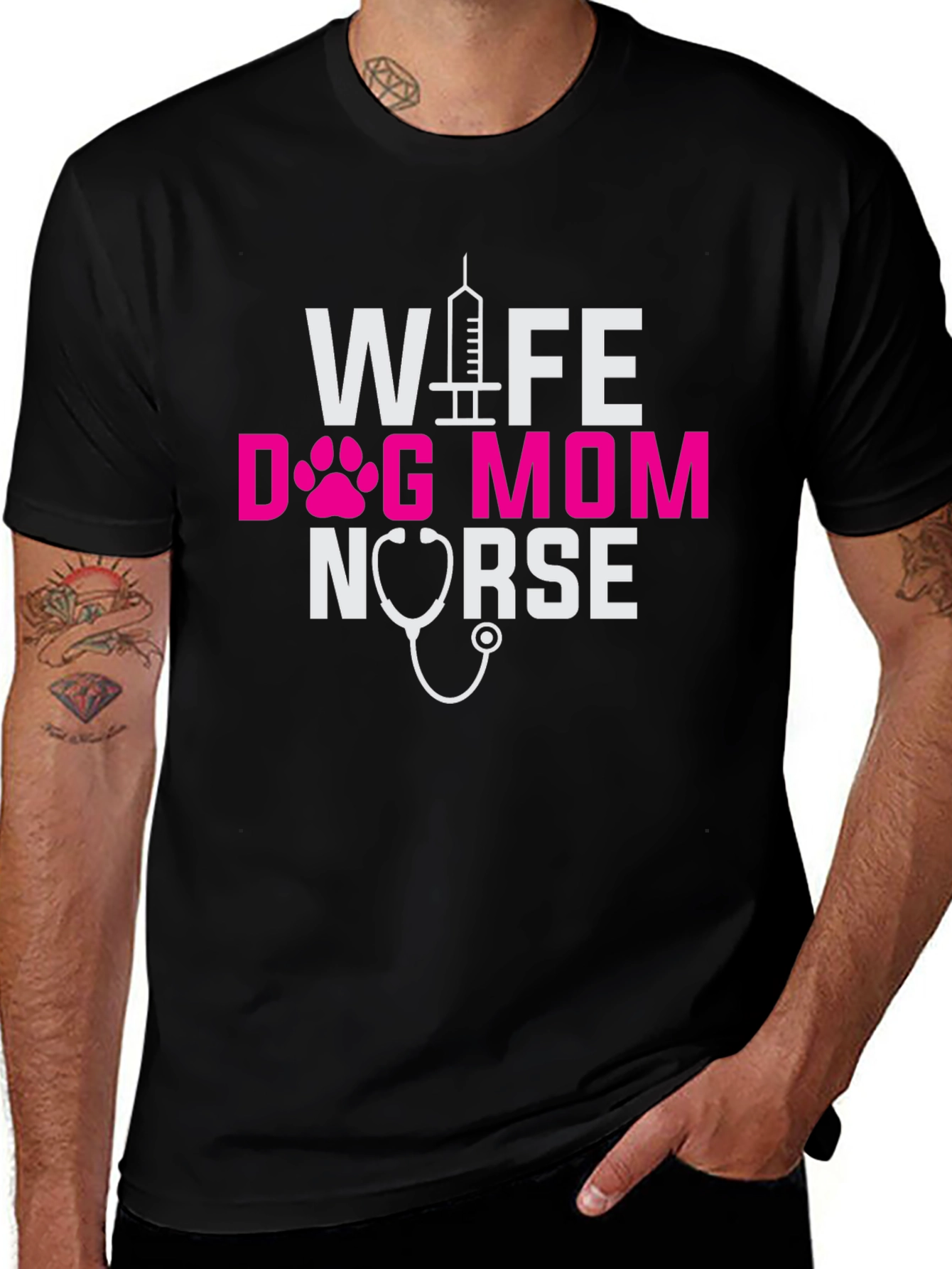 Wife Dog Mom Nurse T-Shirt
