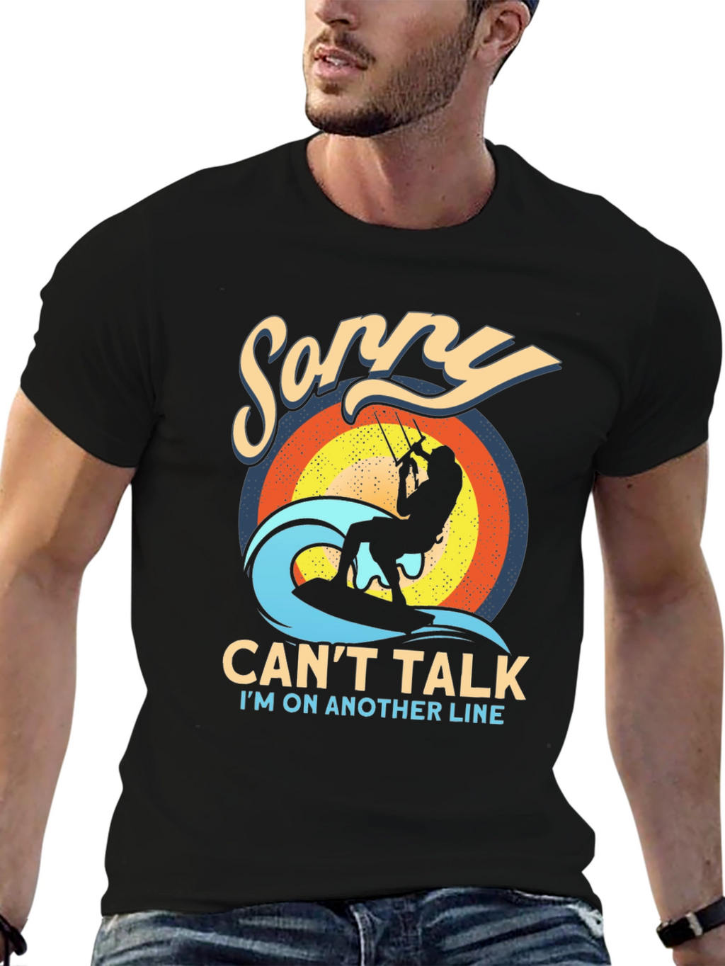 Sorry Cant Talk Kitesurfing T-Shirt