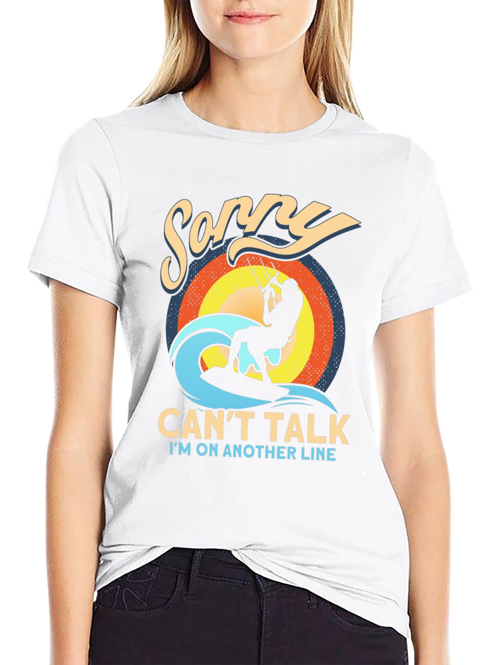 Sorry Cant Talk Kitesurfing T-Shirt
