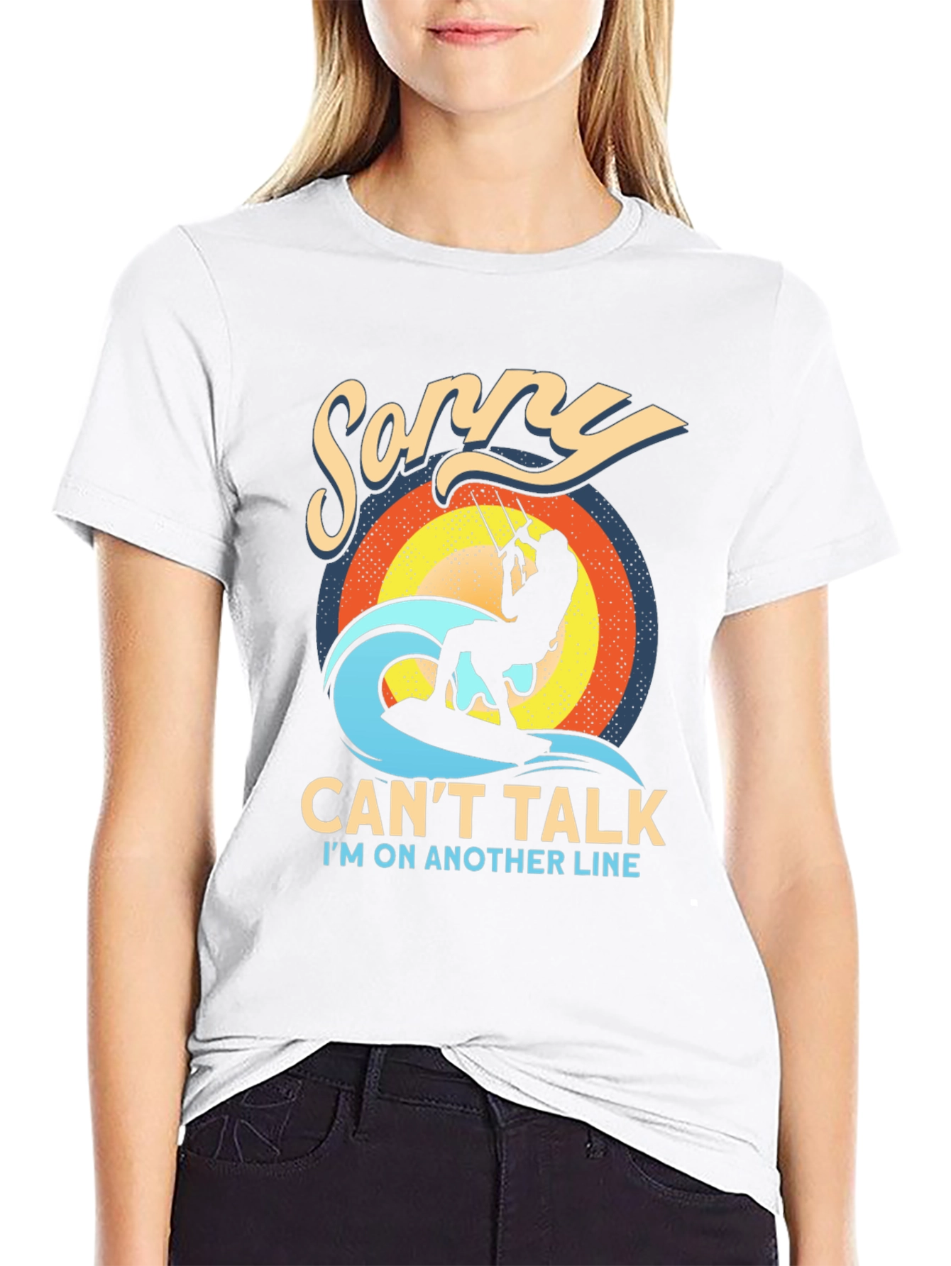 Sorry Cant Talk Kitesurfing T-Shirt