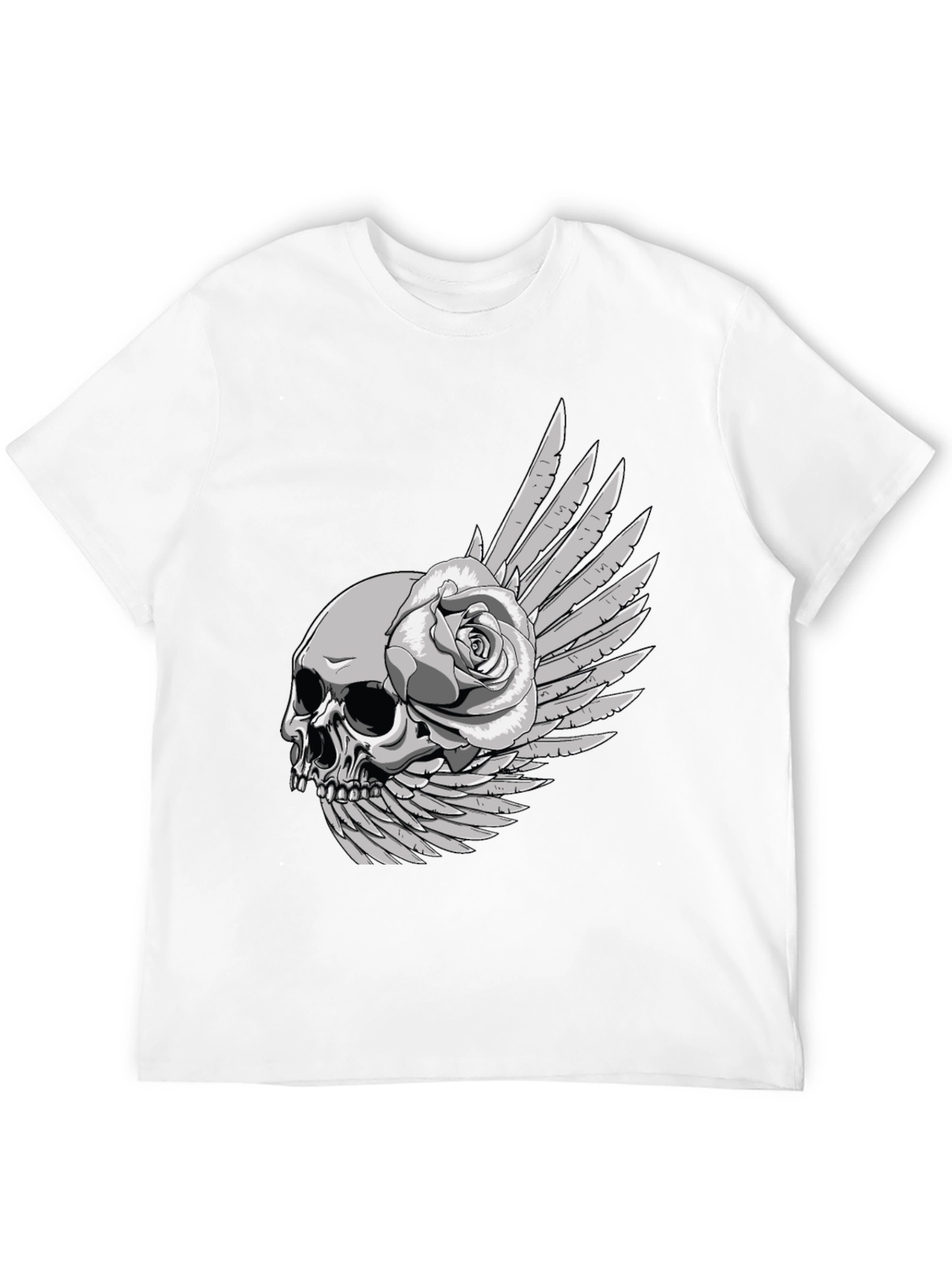 Skull & Rose Graphic Tee - Dark