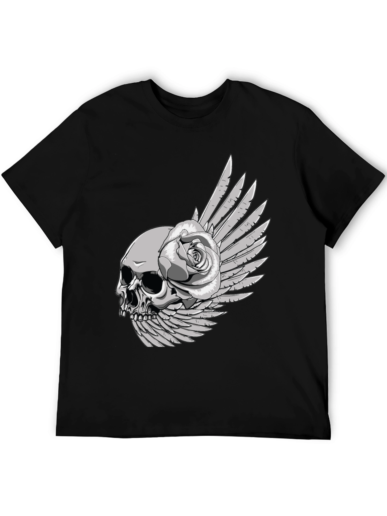 Skull & Rose Graphic Tee - Dark