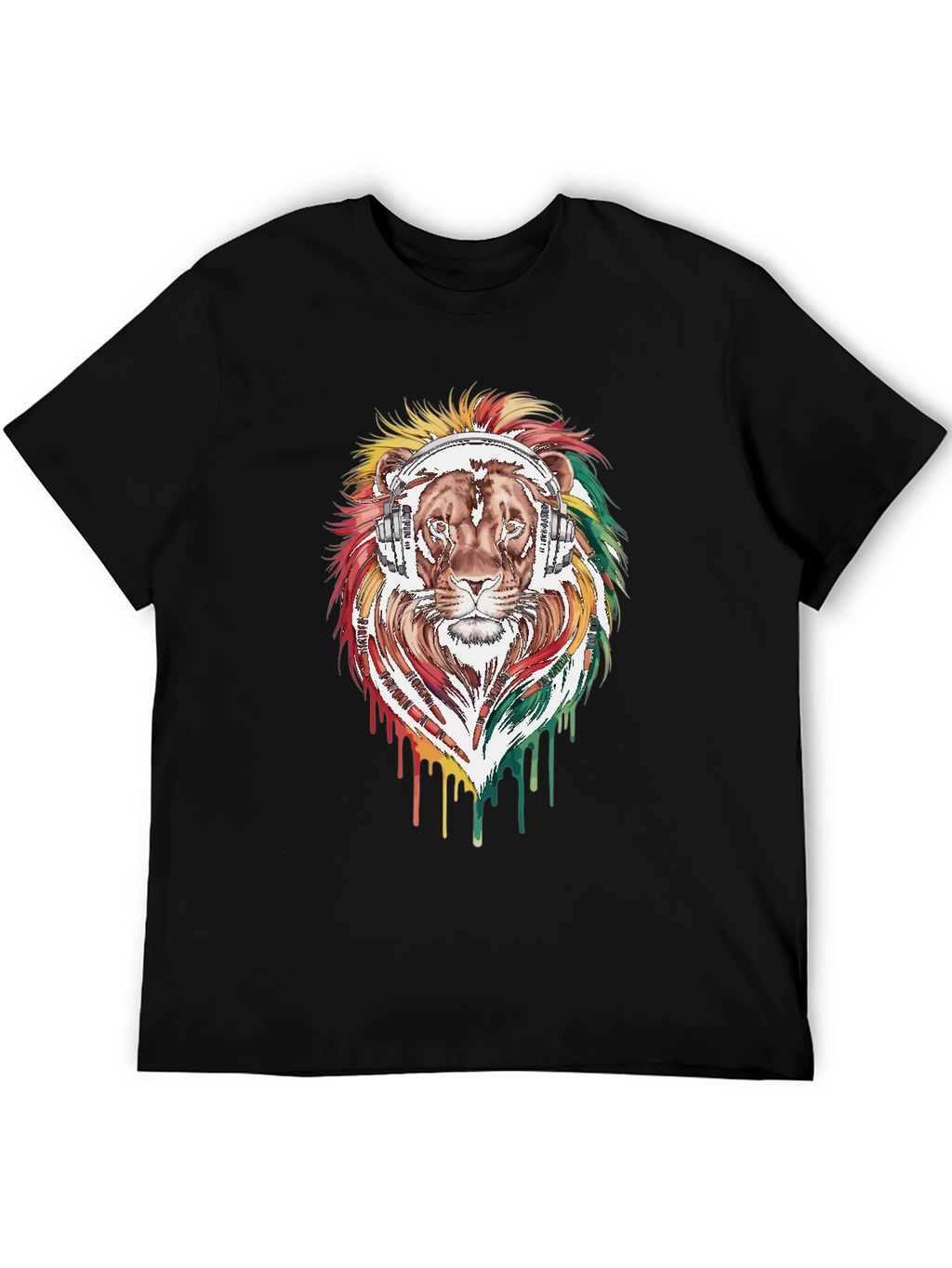 Lion Headphone Graphic Tee - Reggae Vibes