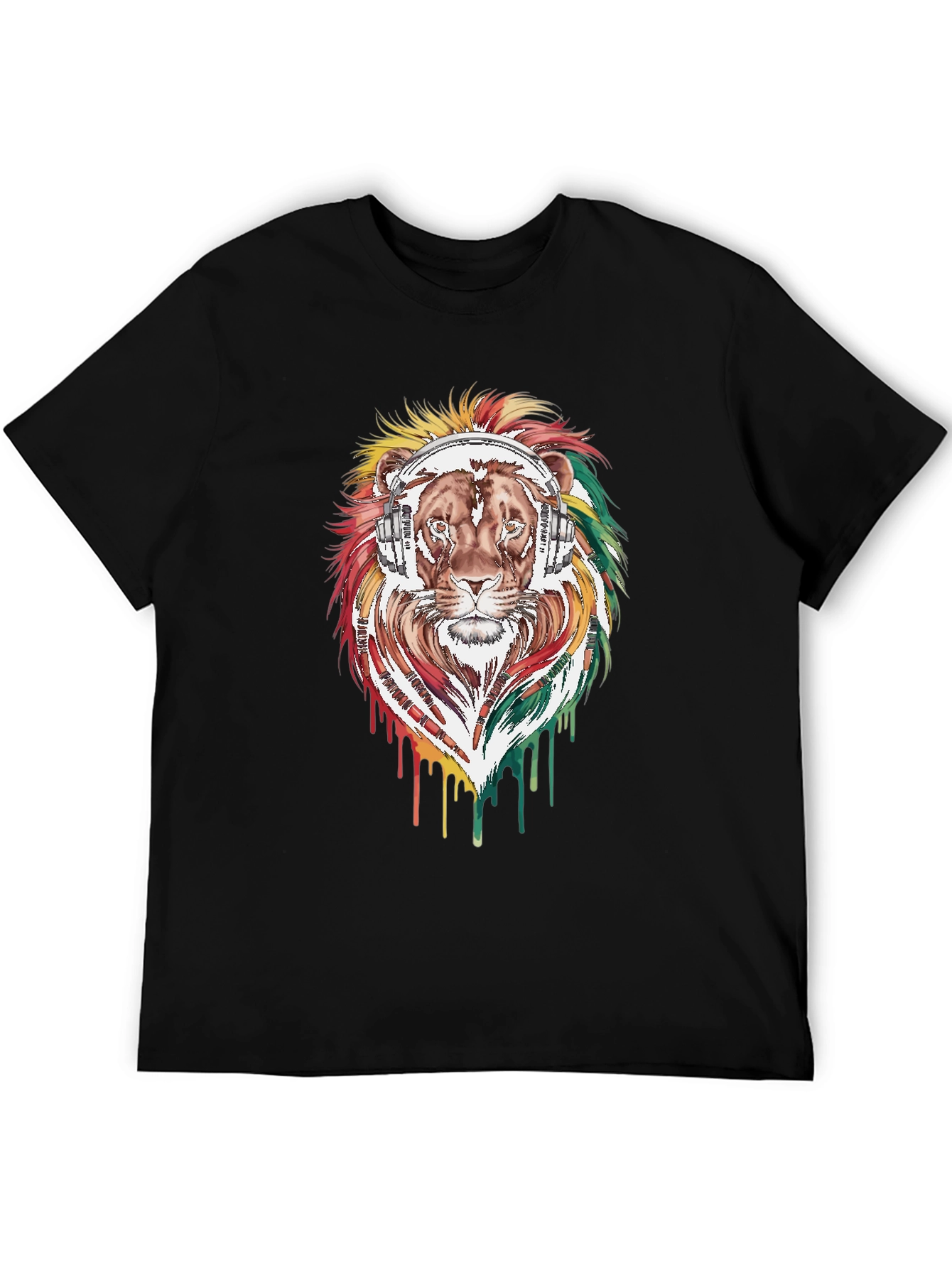 Lion Headphone Graphic Tee - Reggae Vibes