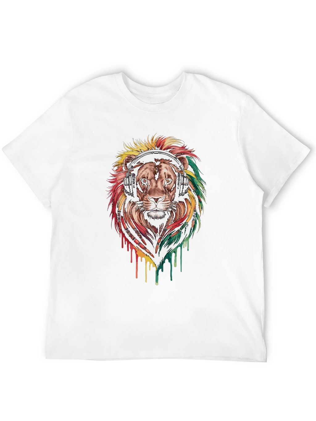 Lion Headphone Graphic Tee - Reggae Vibes