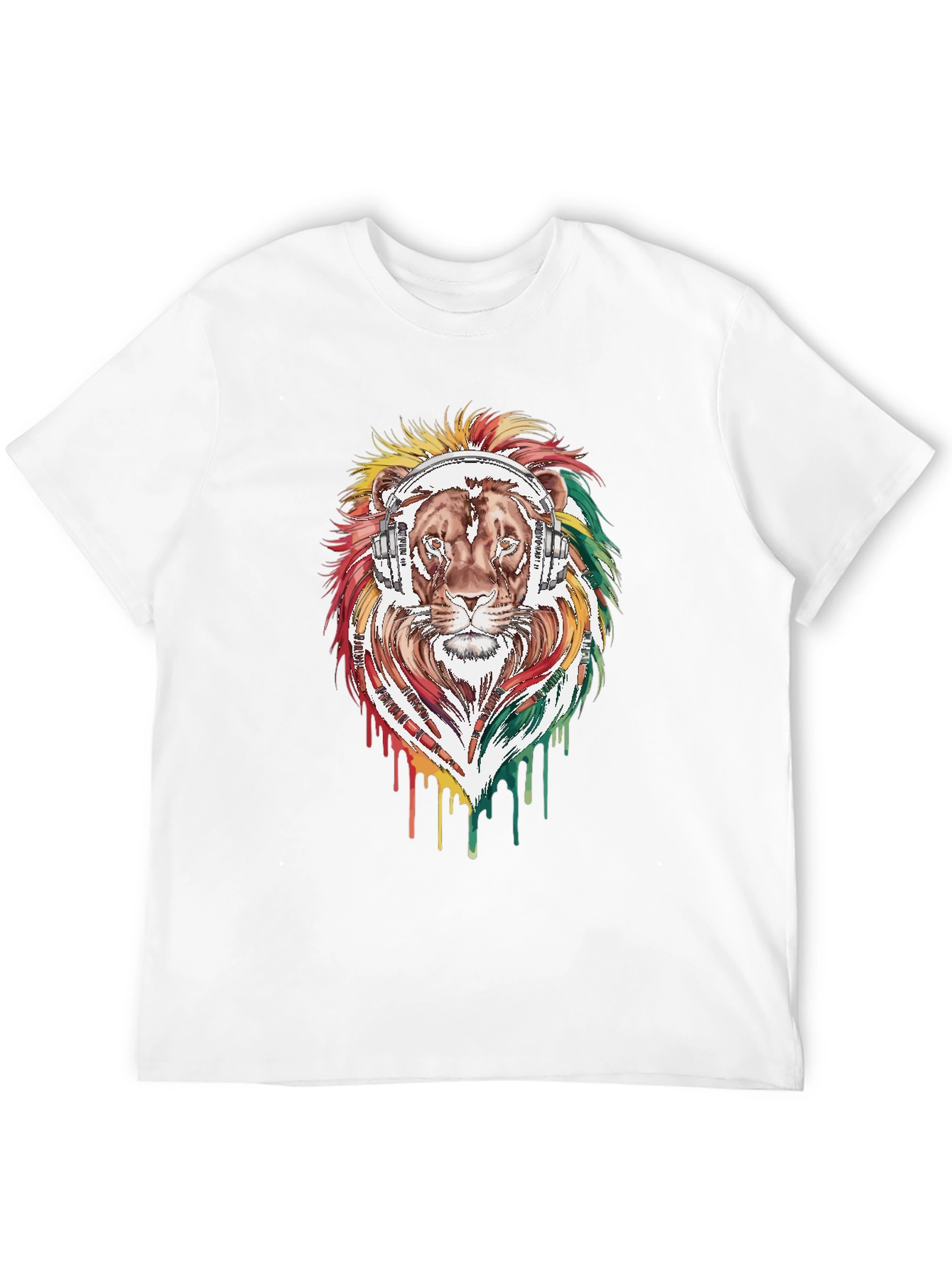 Lion Headphone Graphic Tee - Reggae Vibes