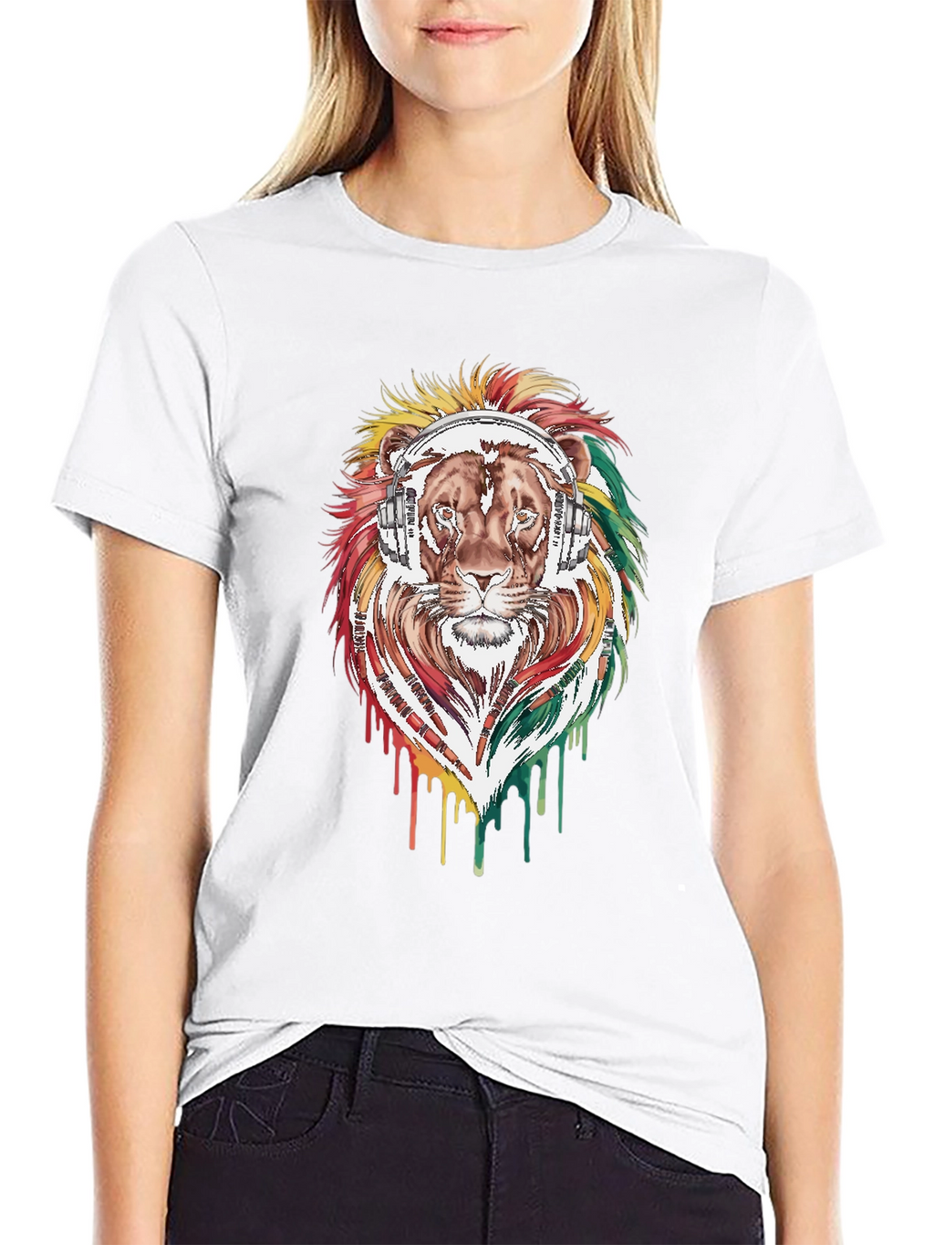 Lion Headphone Graphic Tee - Reggae Vibes