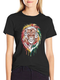Lion Headphone Graphic Tee - Reggae Vibes