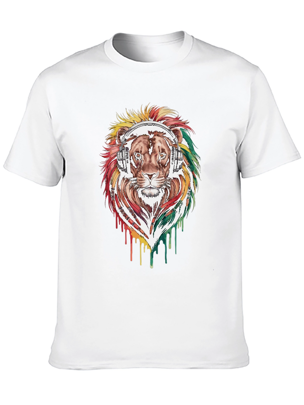 Lion Headphone Graphic Tee - Reggae Vibes