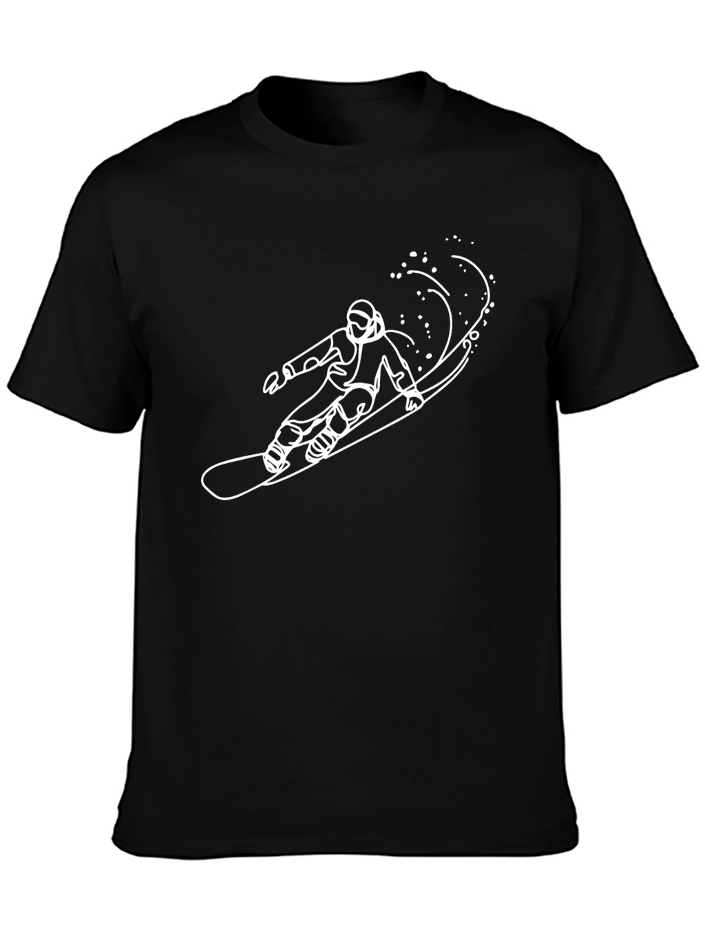 Snowboarder Graphic Tee - Stylish Black Cotton Blend