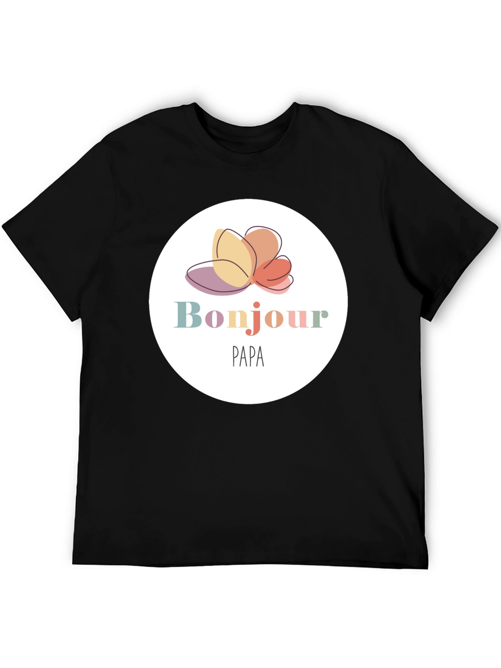 Bonjour Papa T-Shirt - Black Cotton Tee