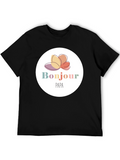 Bonjour Papa T-Shirt - Black Cotton Tee