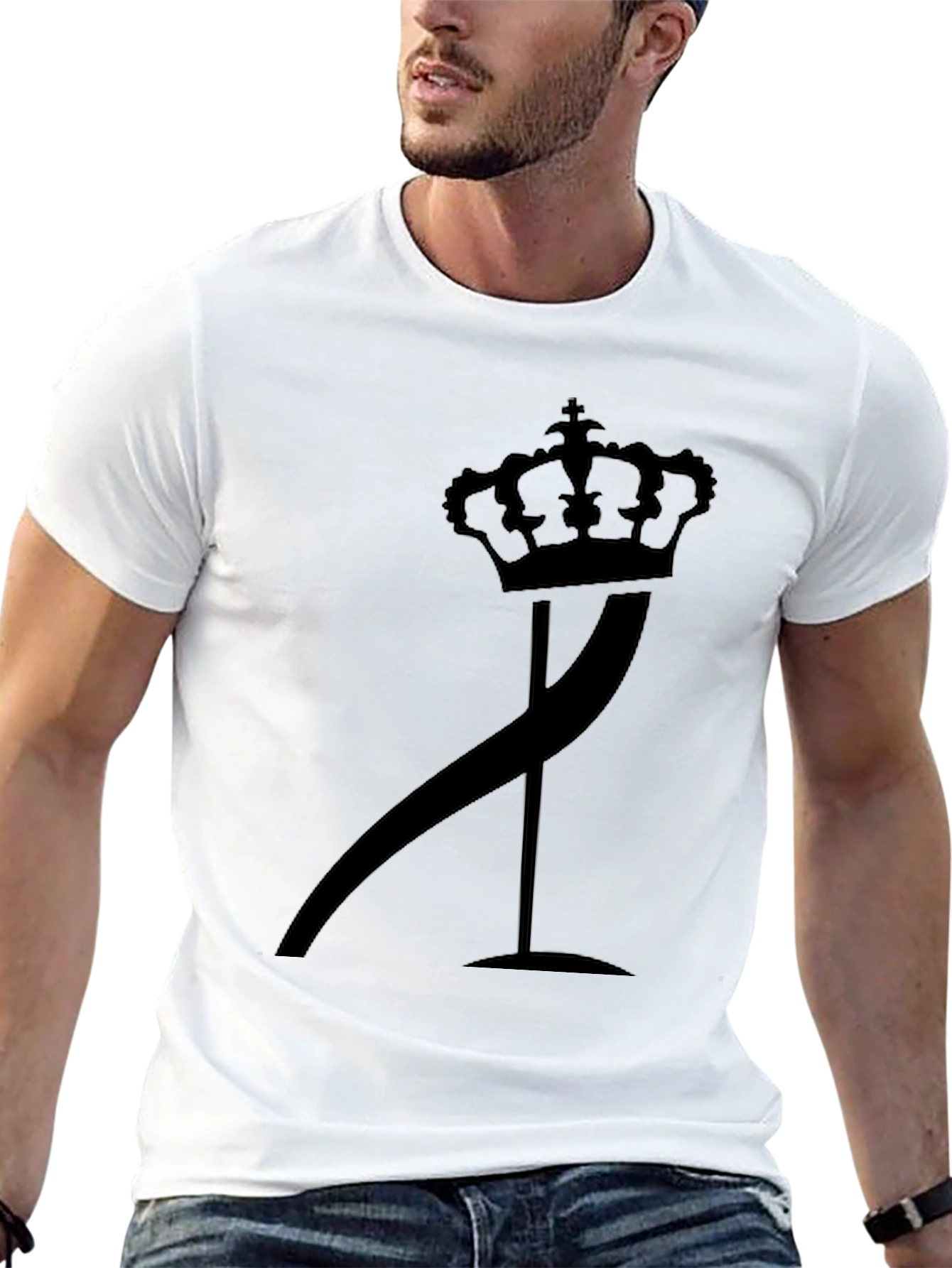 Crown & Curve Graphic Tee - Stylish Black T-Shirt