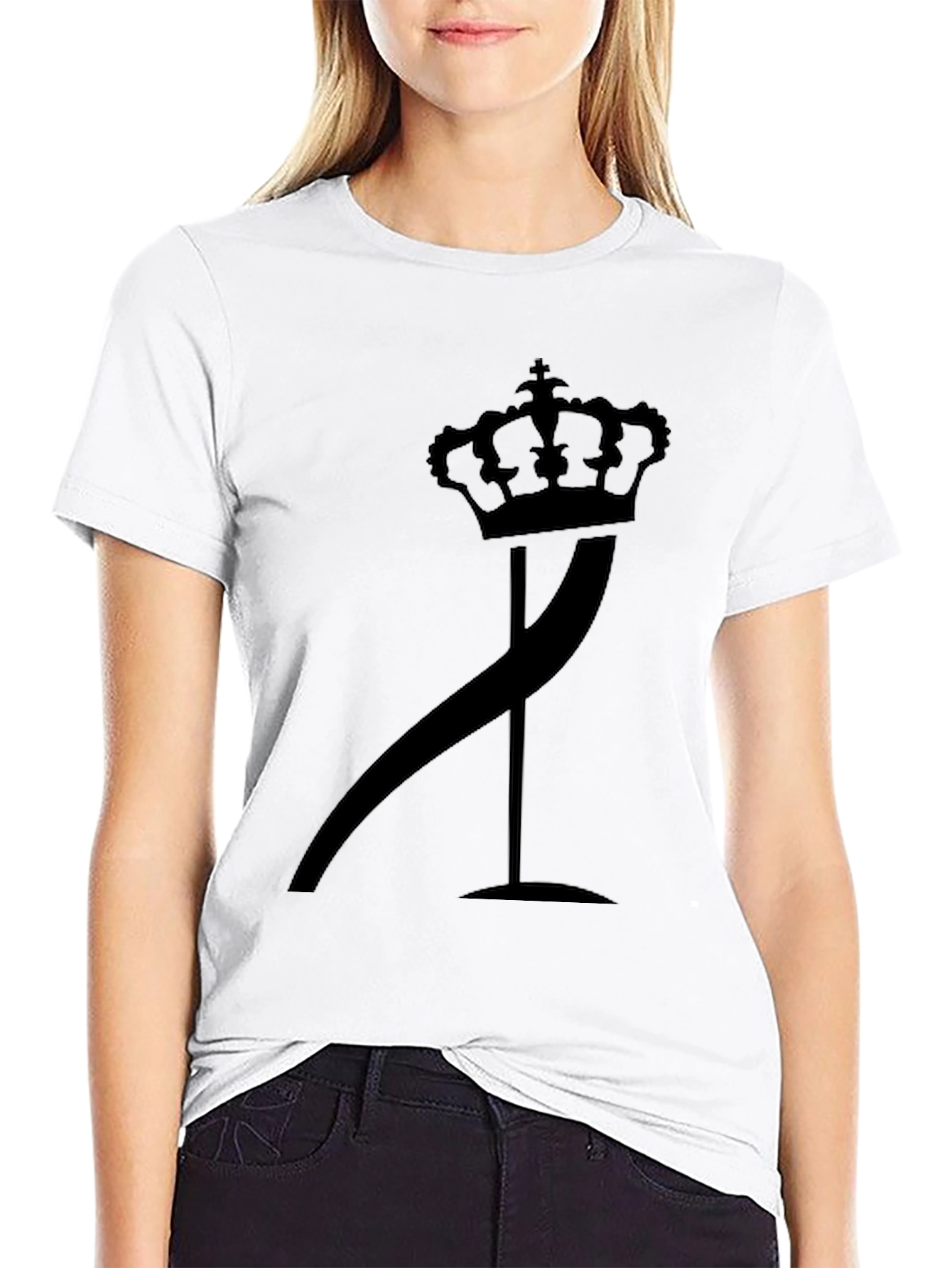 Crown & Curve Graphic Tee - Stylish Black T-Shirt