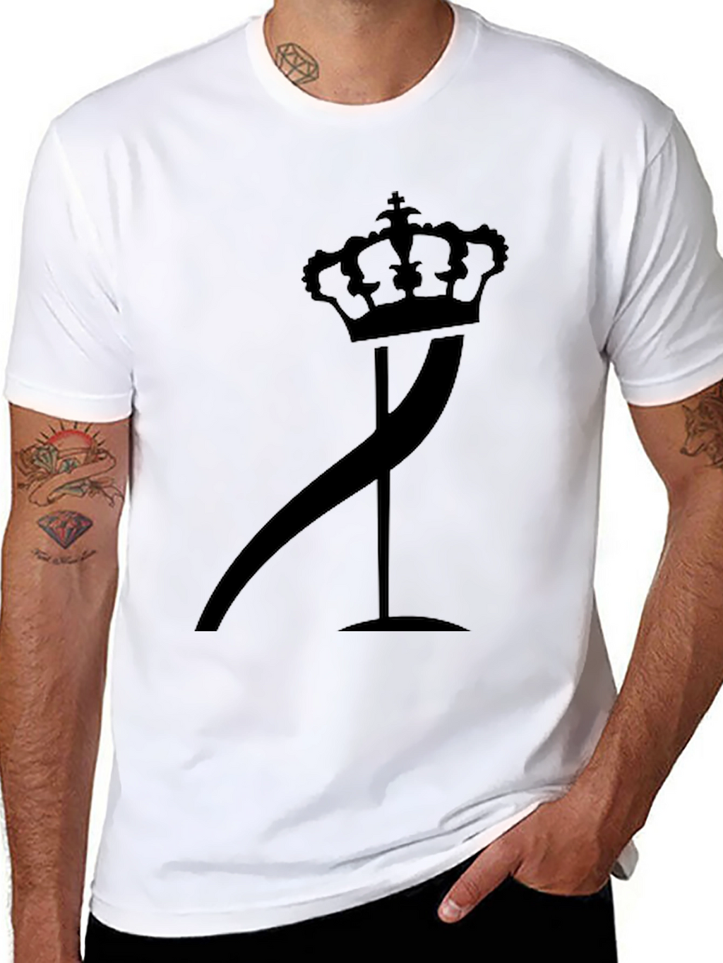 Crown & Curve Graphic Tee - Stylish Black T-Shirt