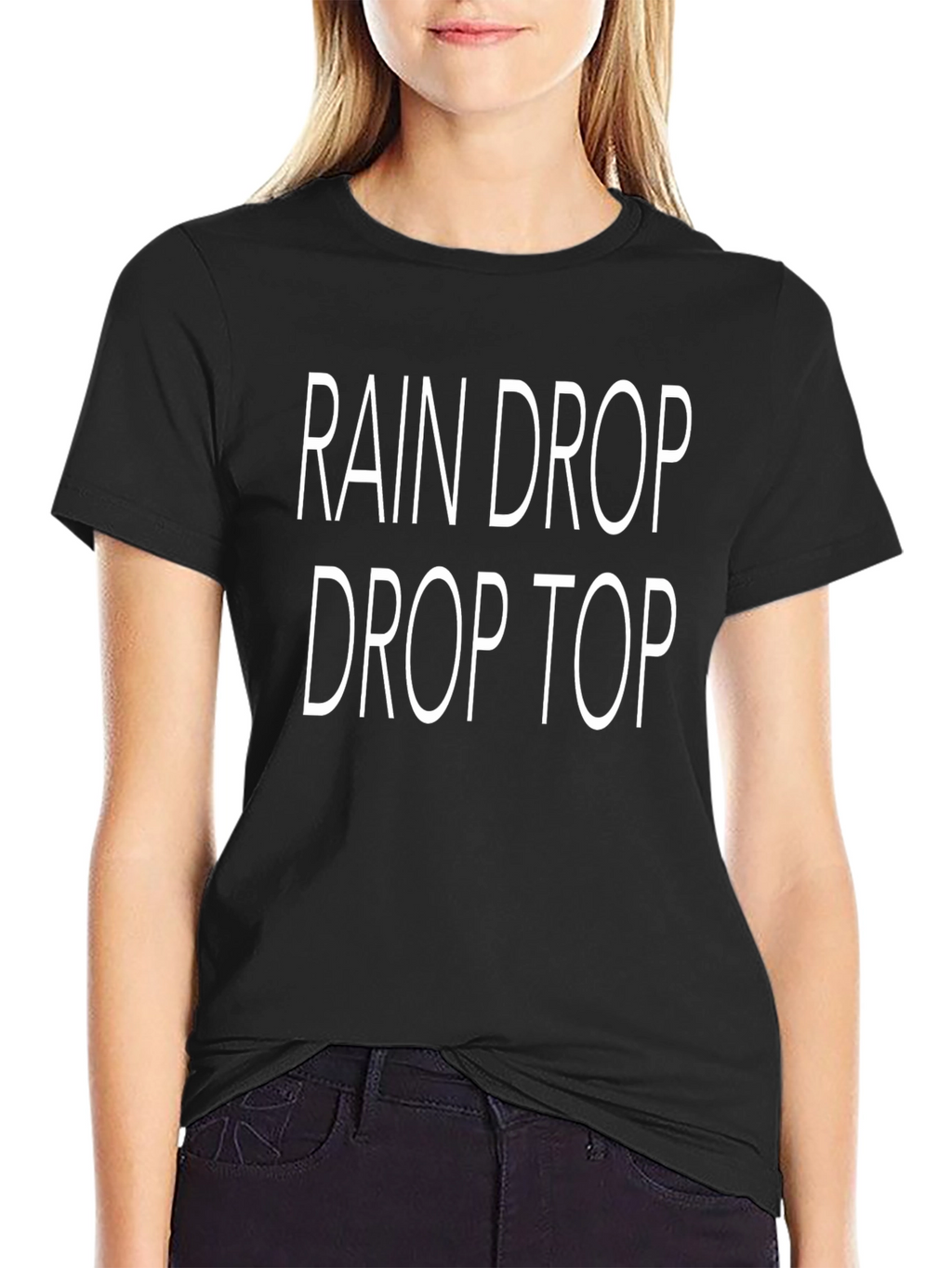 Rain Drop Drop Top Graphic Tee - Black T-Shirt