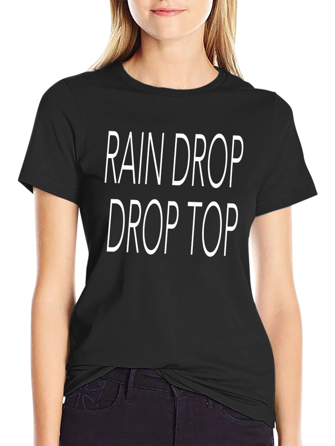 Rain Drop Drop Top Graphic Tee - Black T-Shirt