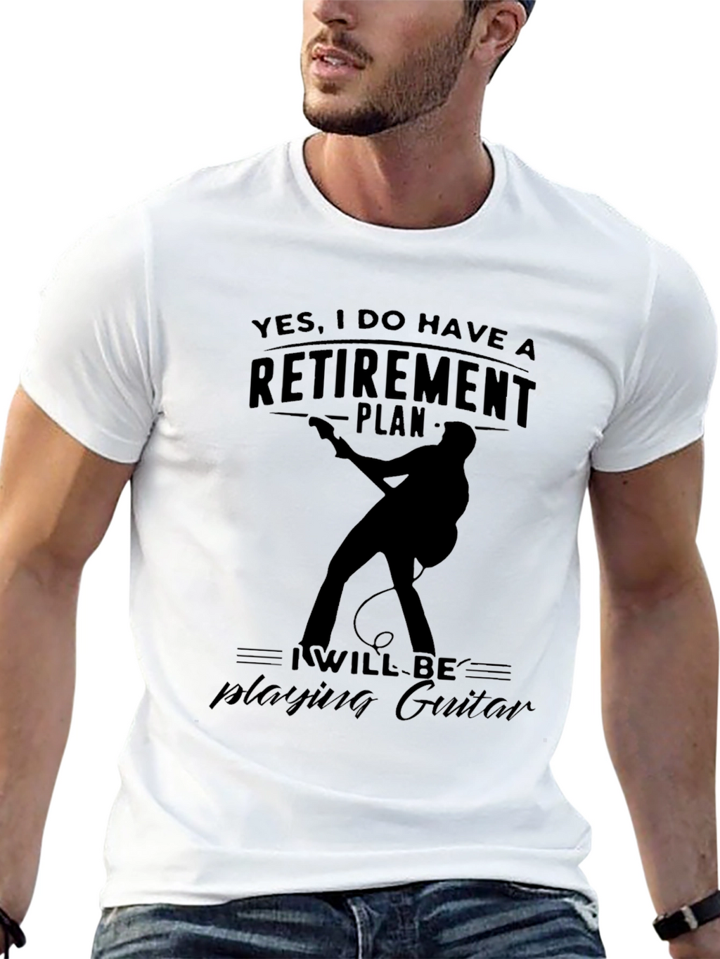 Retirement Plan Guitarist Graphic Tee