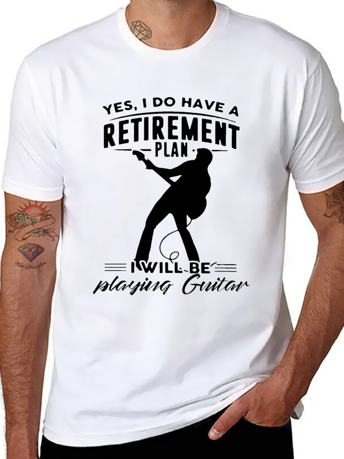 Retirement Plan Guitarist Graphic Tee
