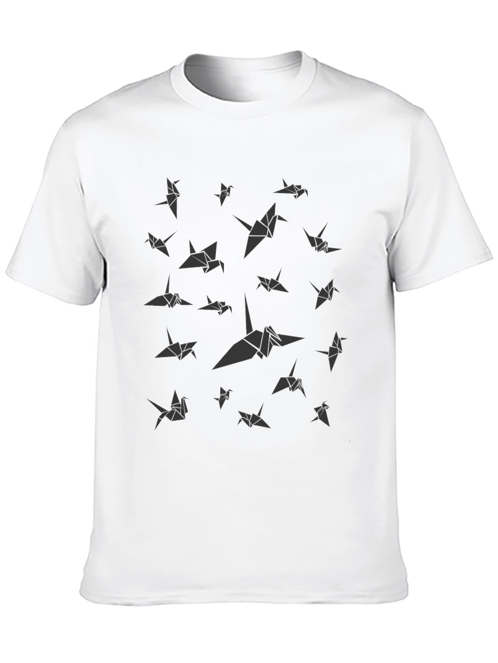 Origami Crane Print Black T-Shirt