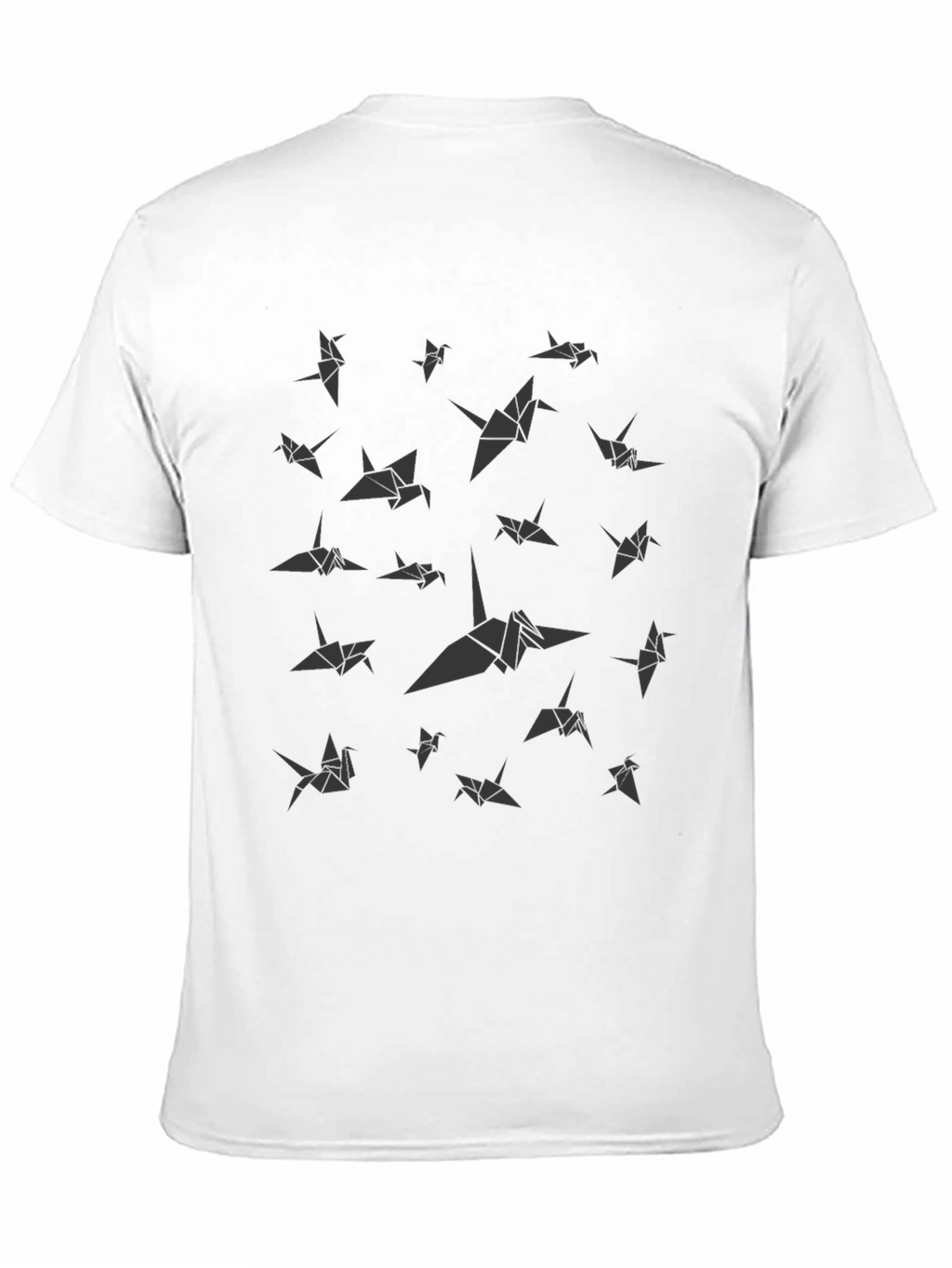 Origami Crane Print Black T-Shirt