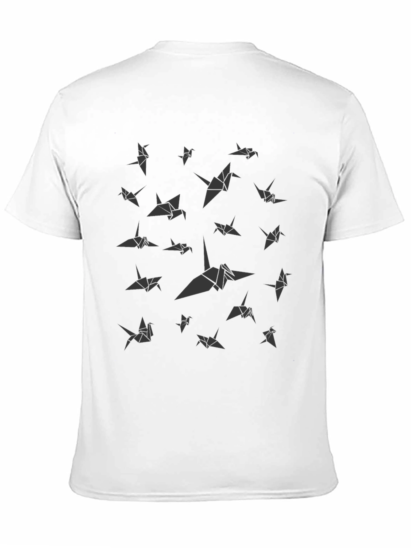 Origami Crane Print Black T-Shirt