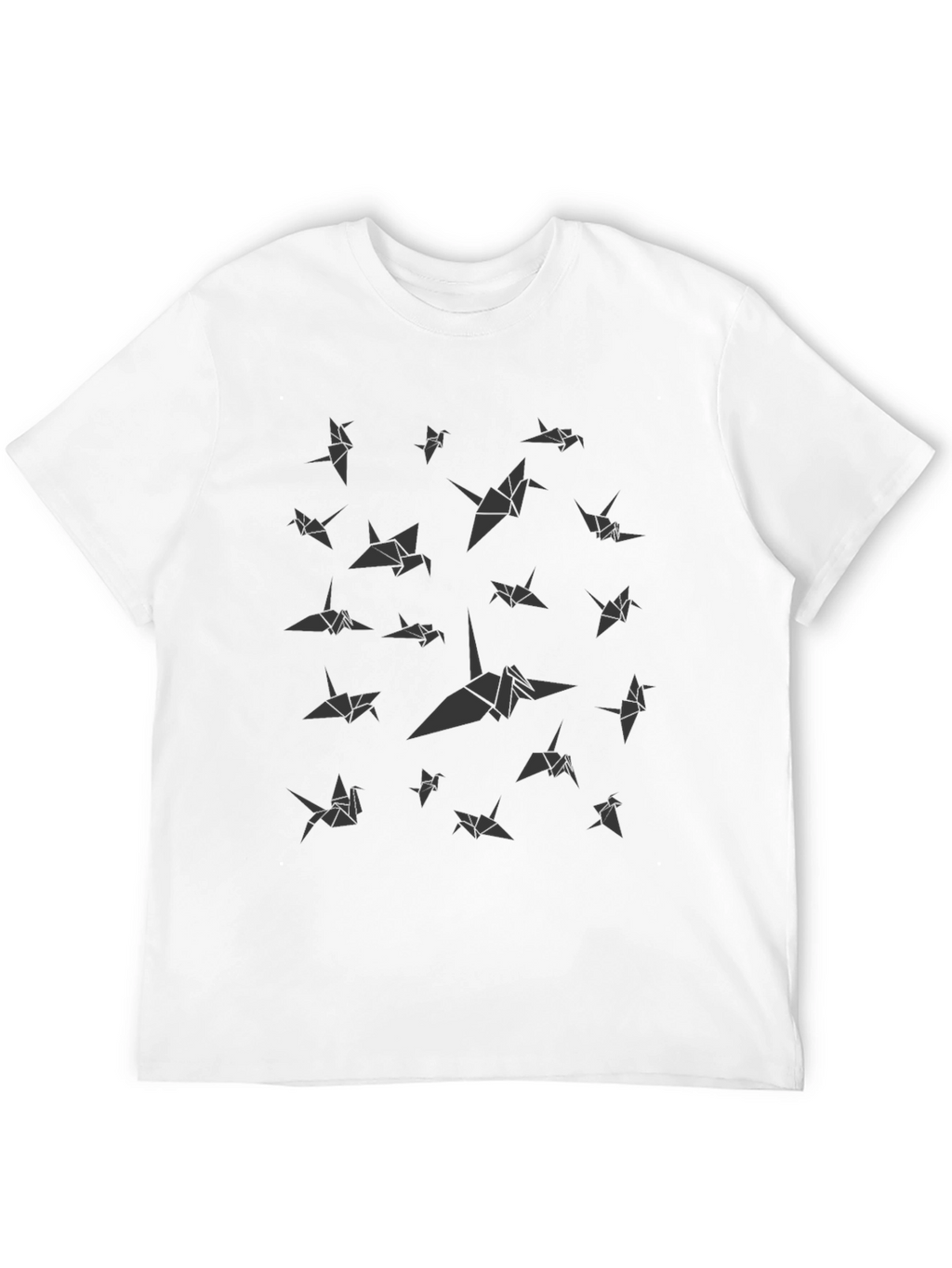 Origami Crane Print Black T-Shirt