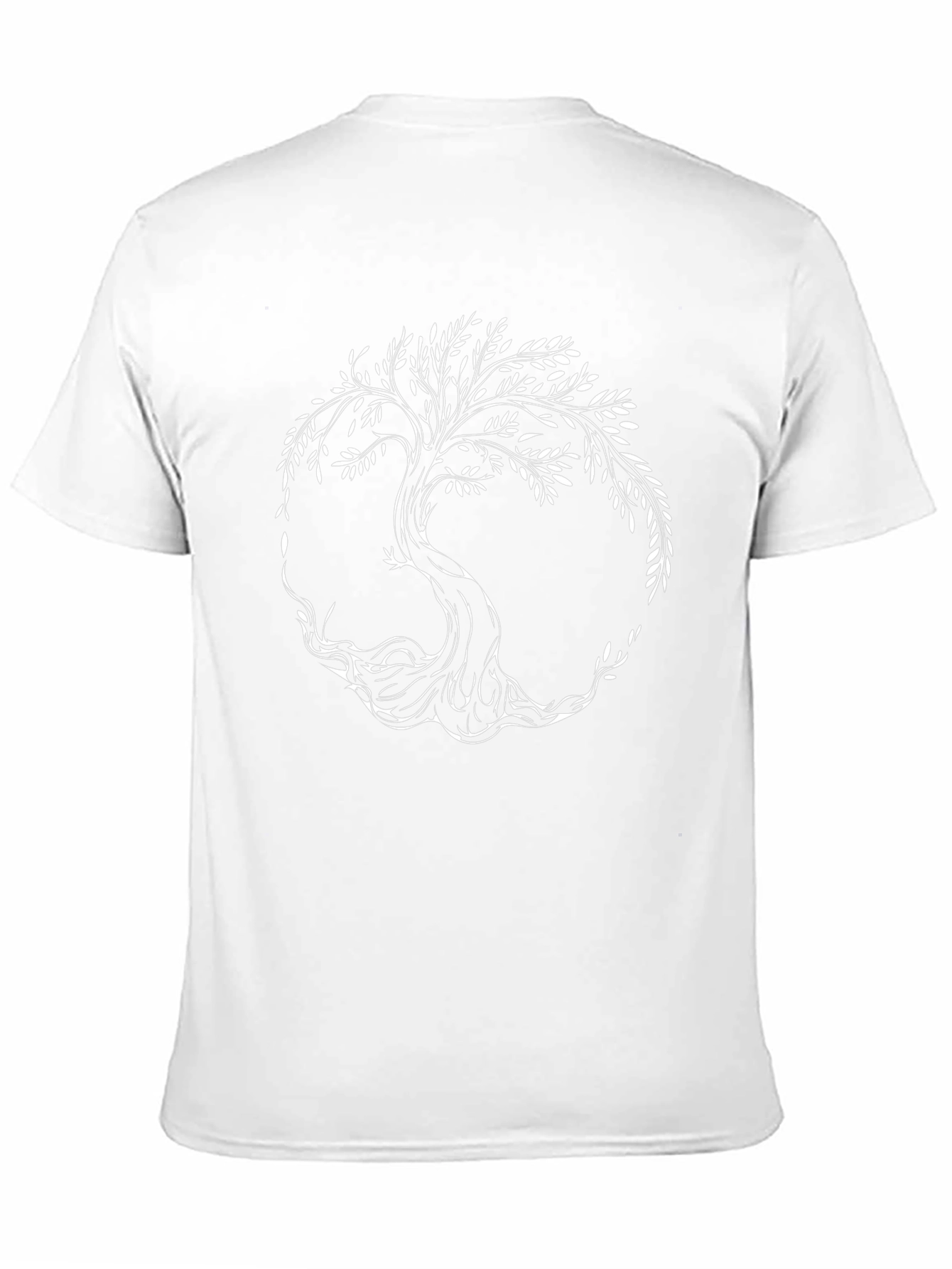 Black T-Shirt with White Tree of Life Graphic