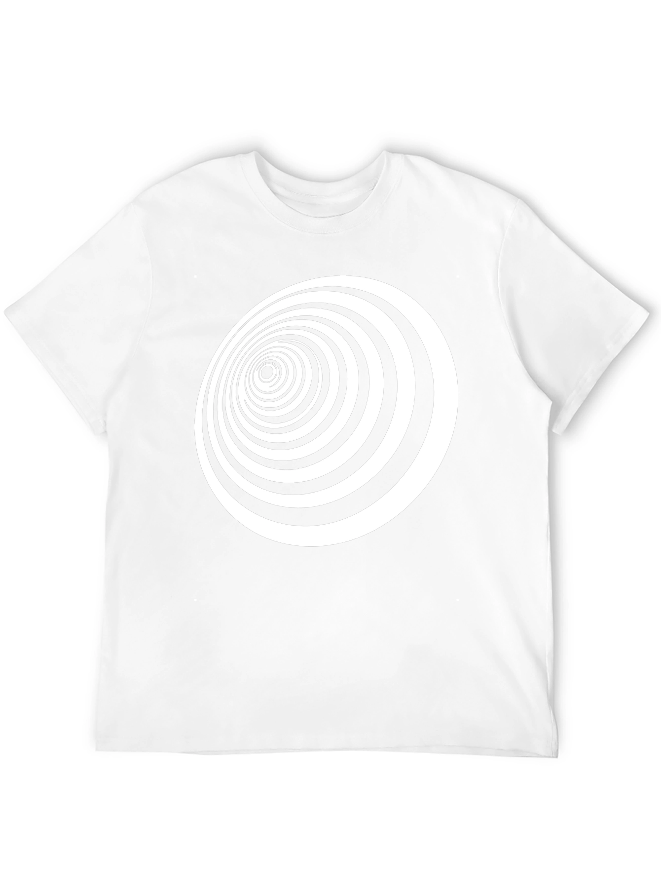 Optical Illusion Black T-Shirt - Hypnotic Vortex Design