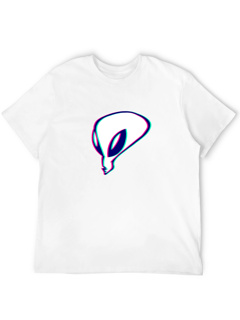 Alien Head Graphic Tee - Black Cotton T-Shirt