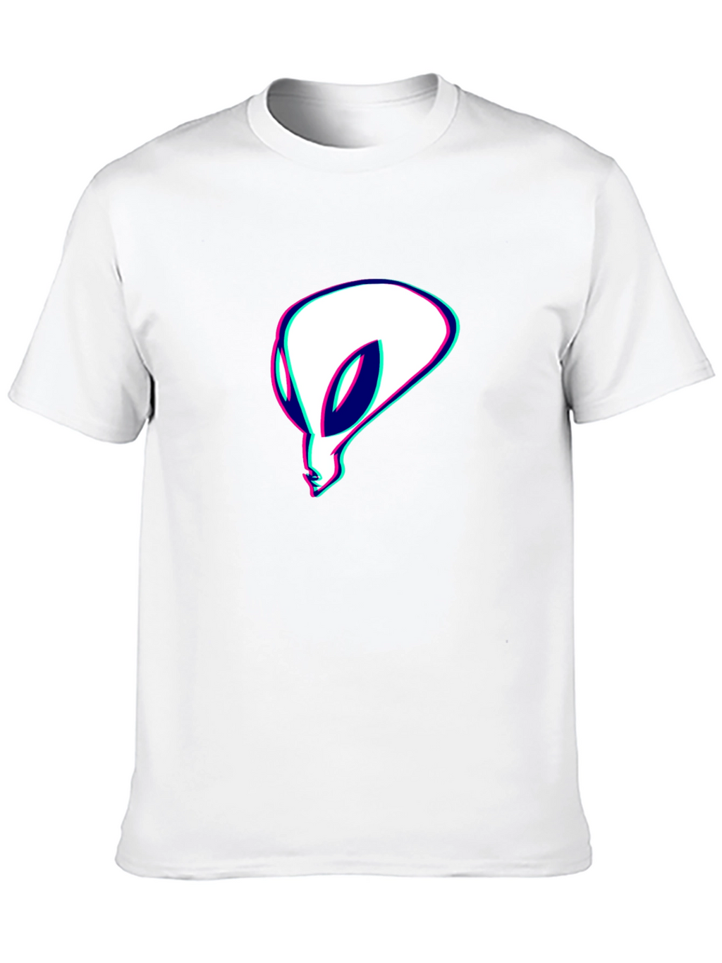 Alien Head Graphic Tee - Black Cotton T-Shirt