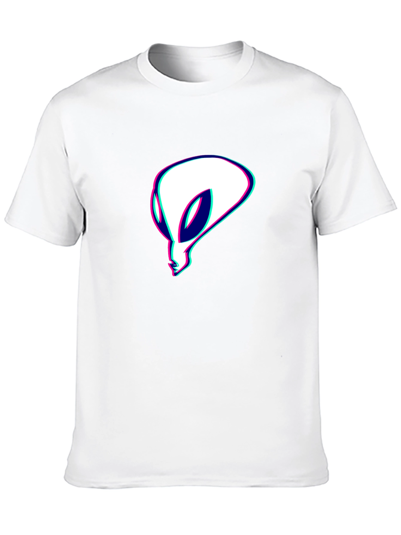 Alien Head Graphic Tee - Black Cotton T-Shirt