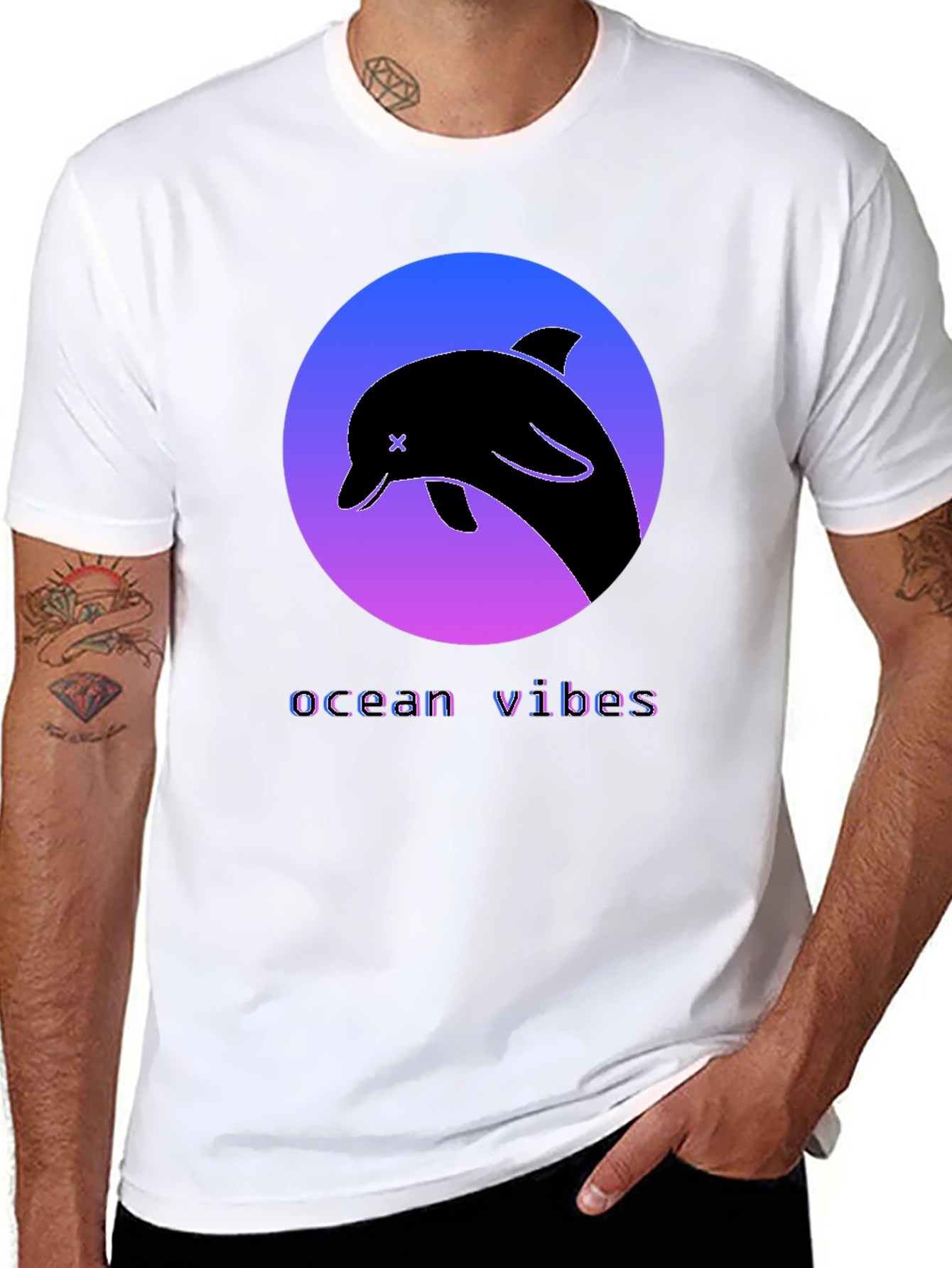 Ocean Vibes Dolphin Graphic Tee - Stylish Comfort