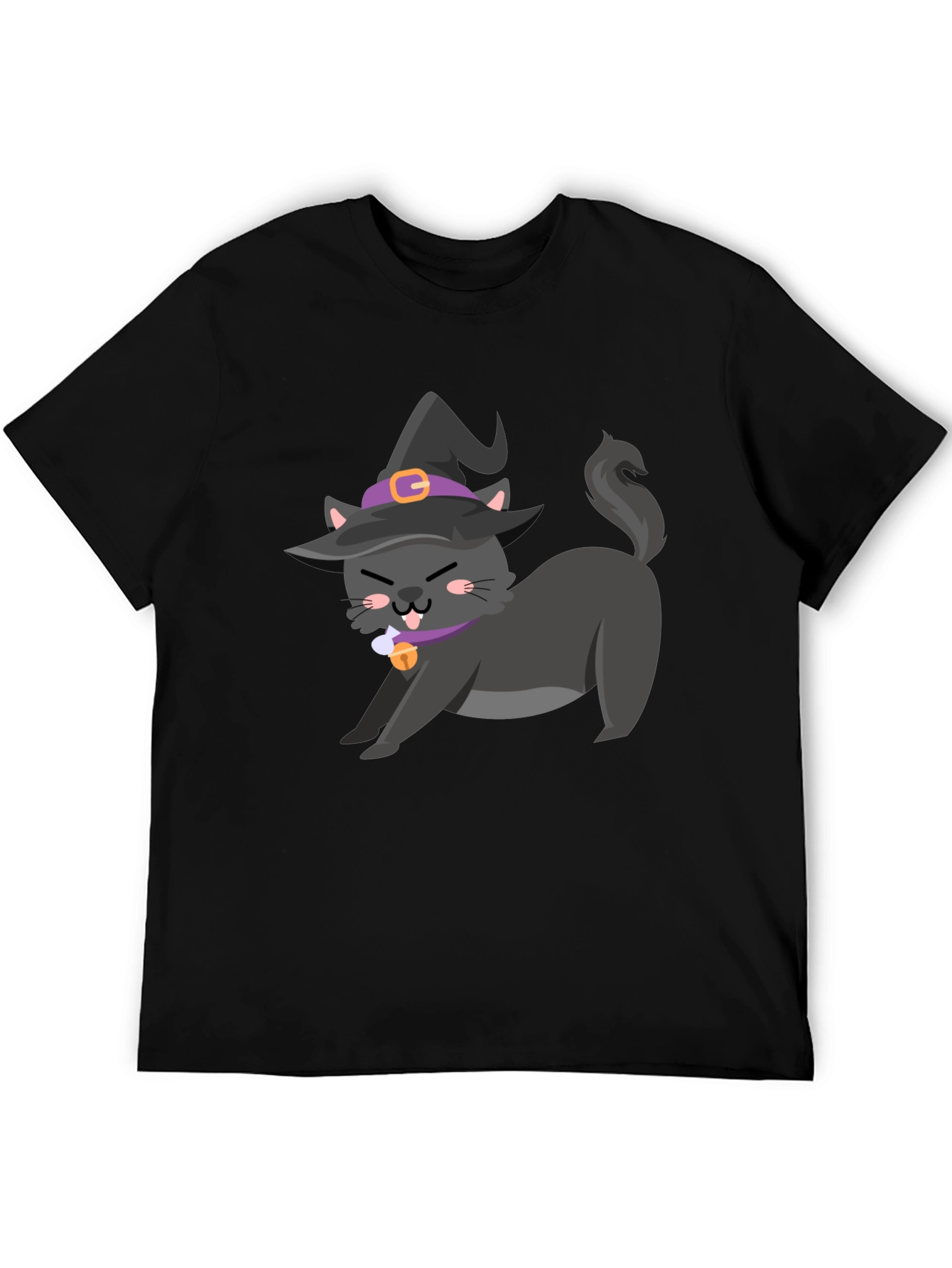 Witch Cat Graphic Tee - Halloween T-Shirt