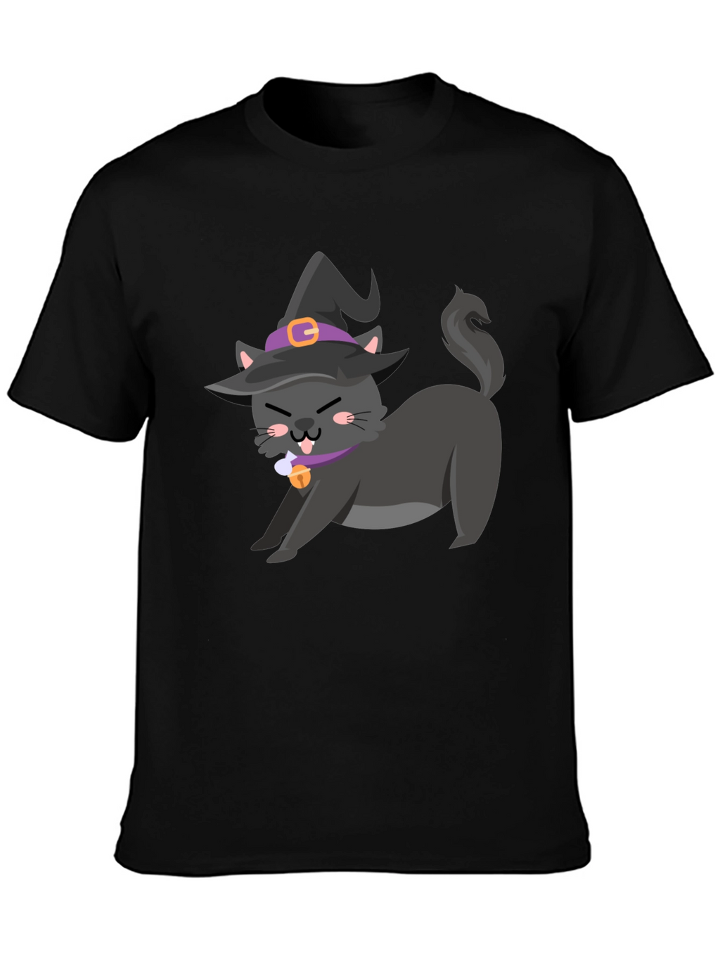 Witch Cat Graphic Tee - Halloween T-Shirt