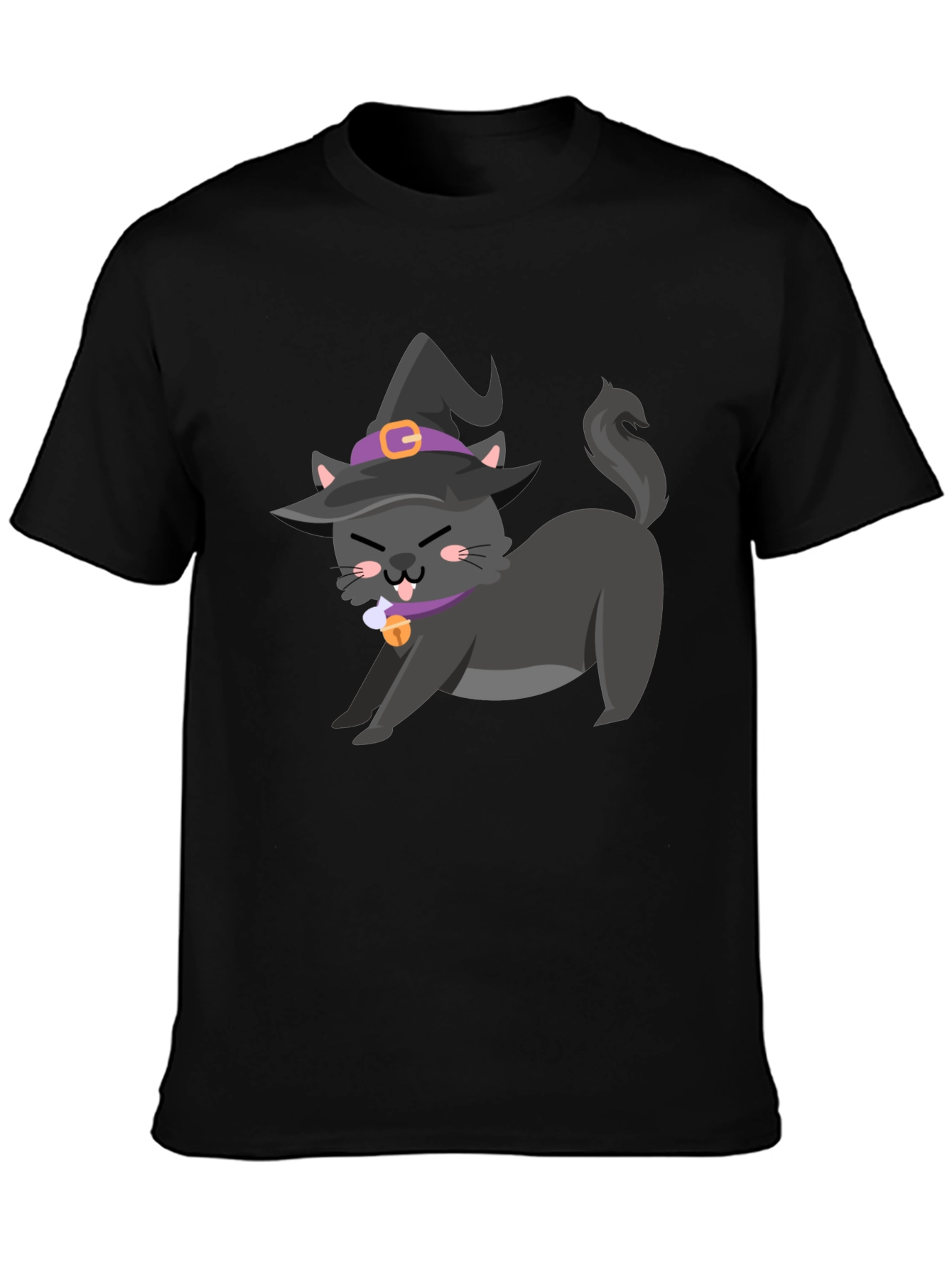 Witch Cat Graphic Tee - Halloween T-Shirt