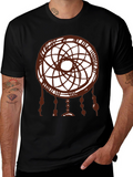 Dreamcatcher Graphic Tee - Black Cotton Shirt