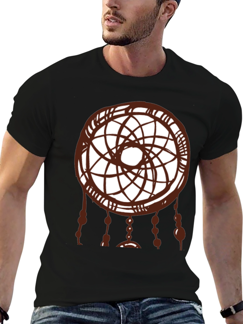 Dreamcatcher Graphic Tee - Black Cotton Shirt