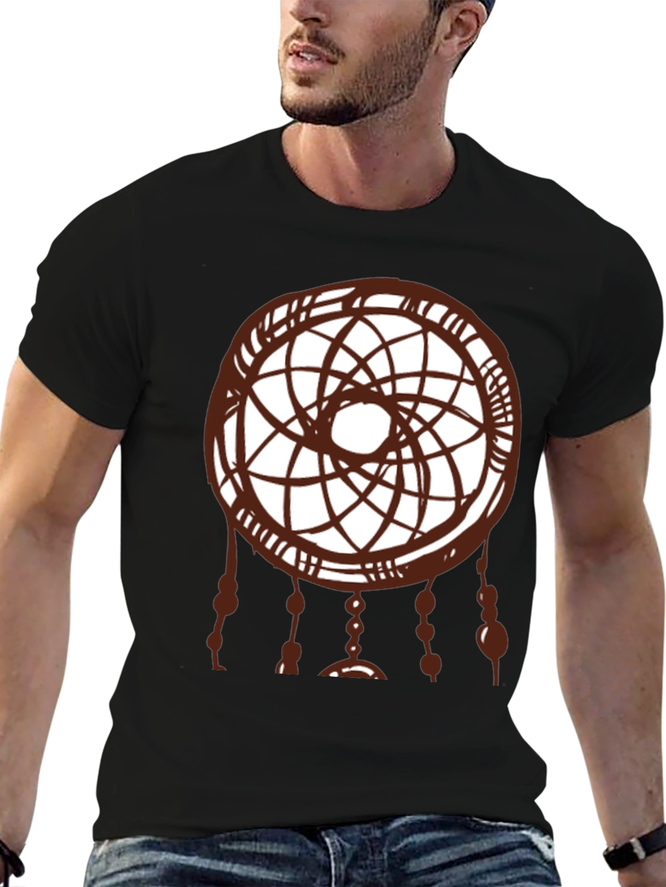 Dreamcatcher Graphic Tee - Black Cotton Shirt