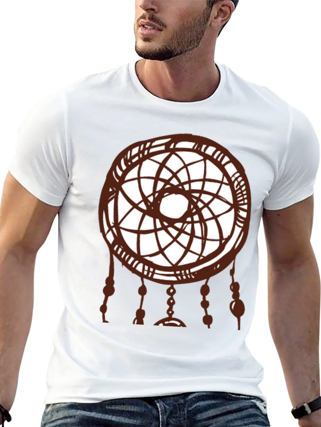 Dreamcatcher Graphic Tee - Black Cotton Shirt