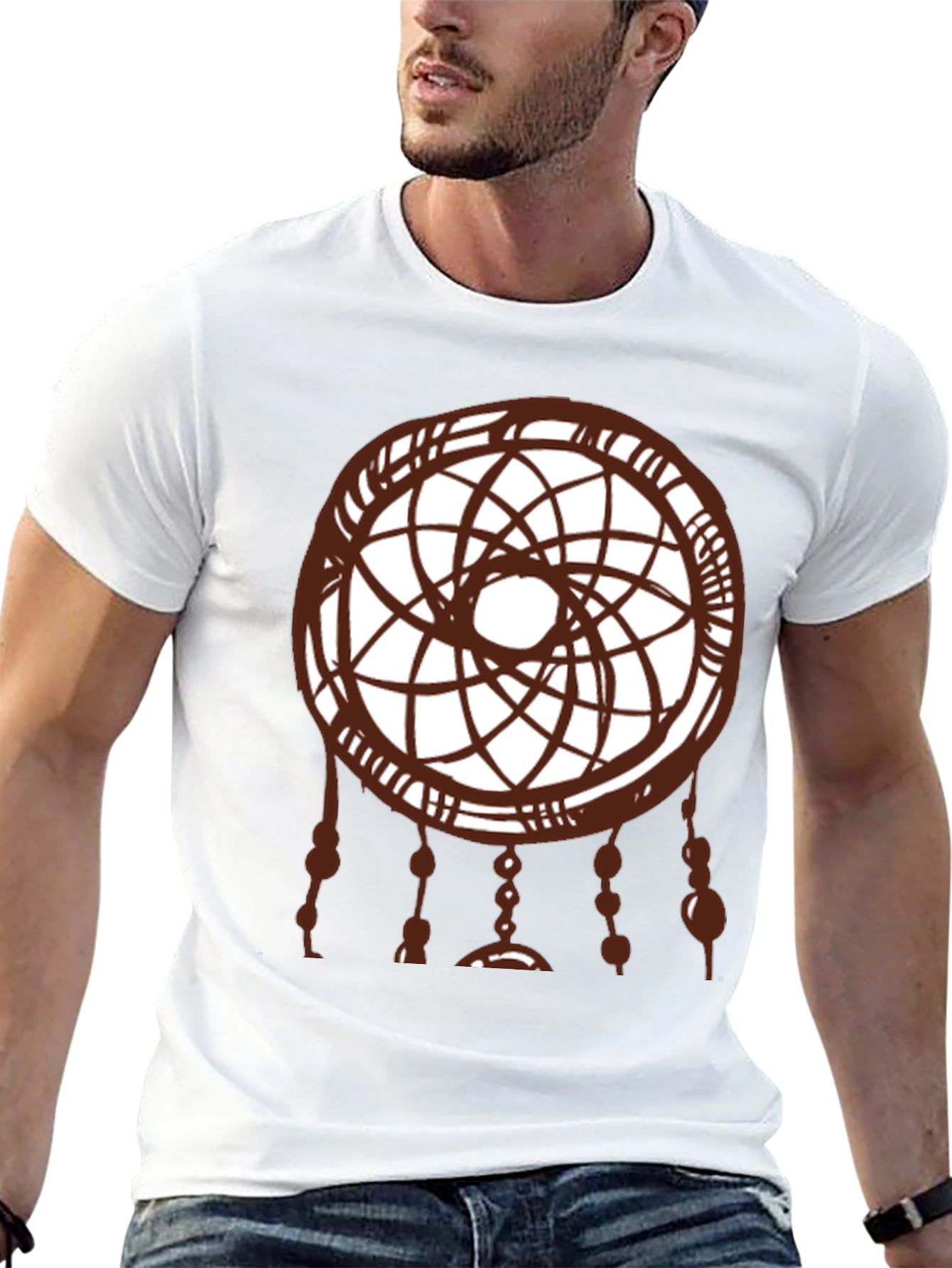 Dreamcatcher Graphic Tee - Black Cotton Shirt