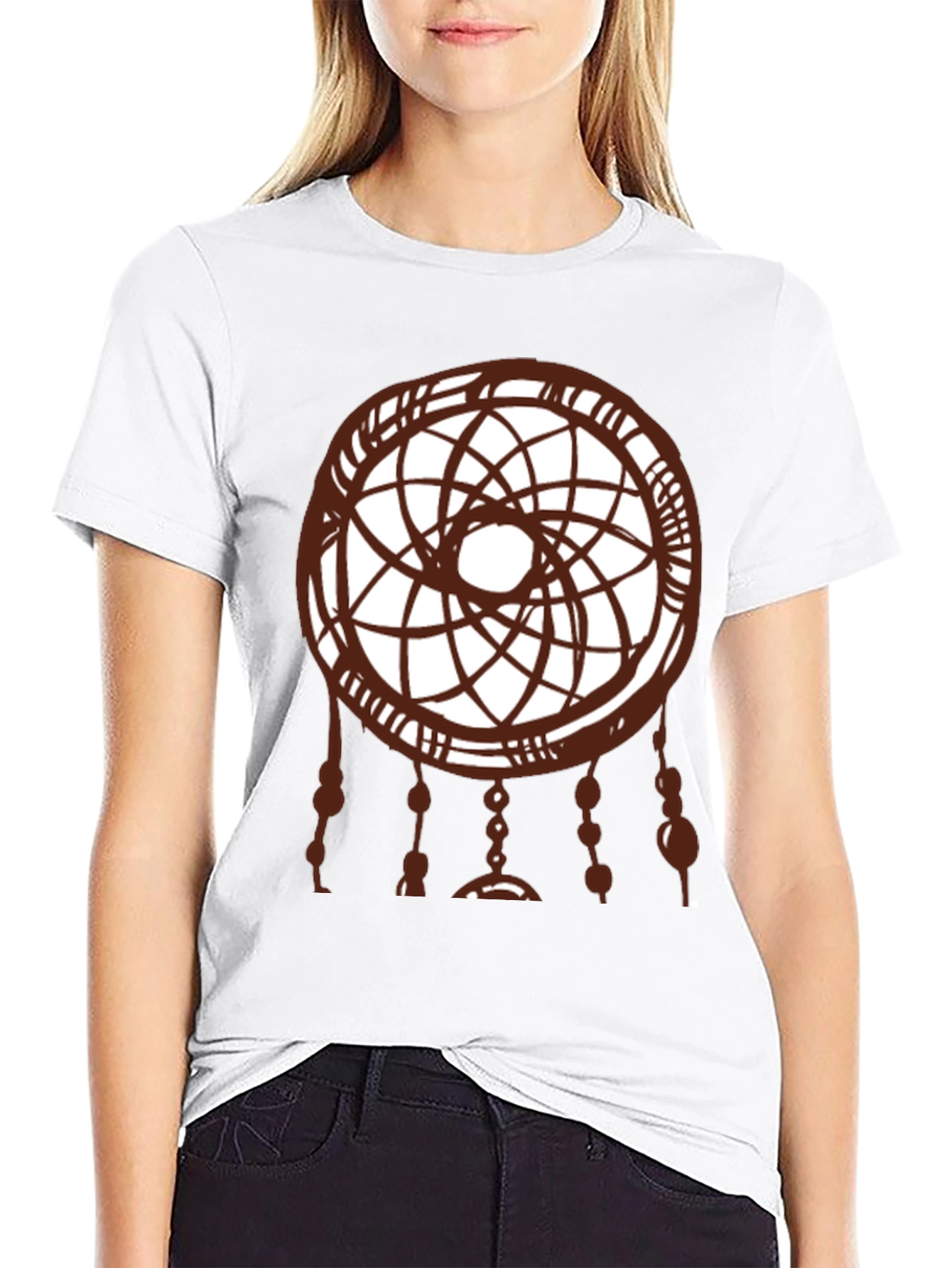 Dreamcatcher Graphic Tee - Black Cotton Shirt
