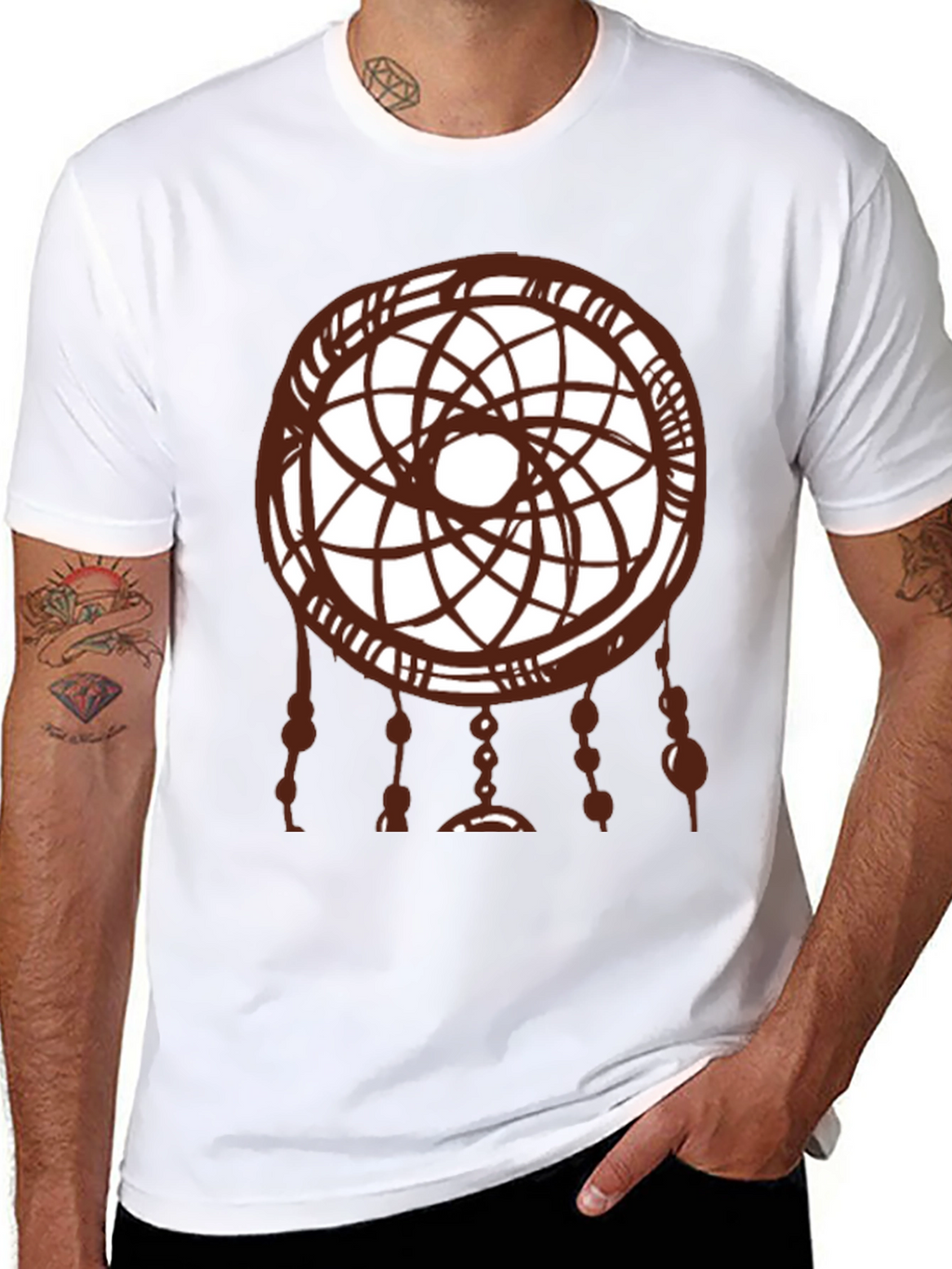 Dreamcatcher Graphic Tee - Black Cotton Shirt
