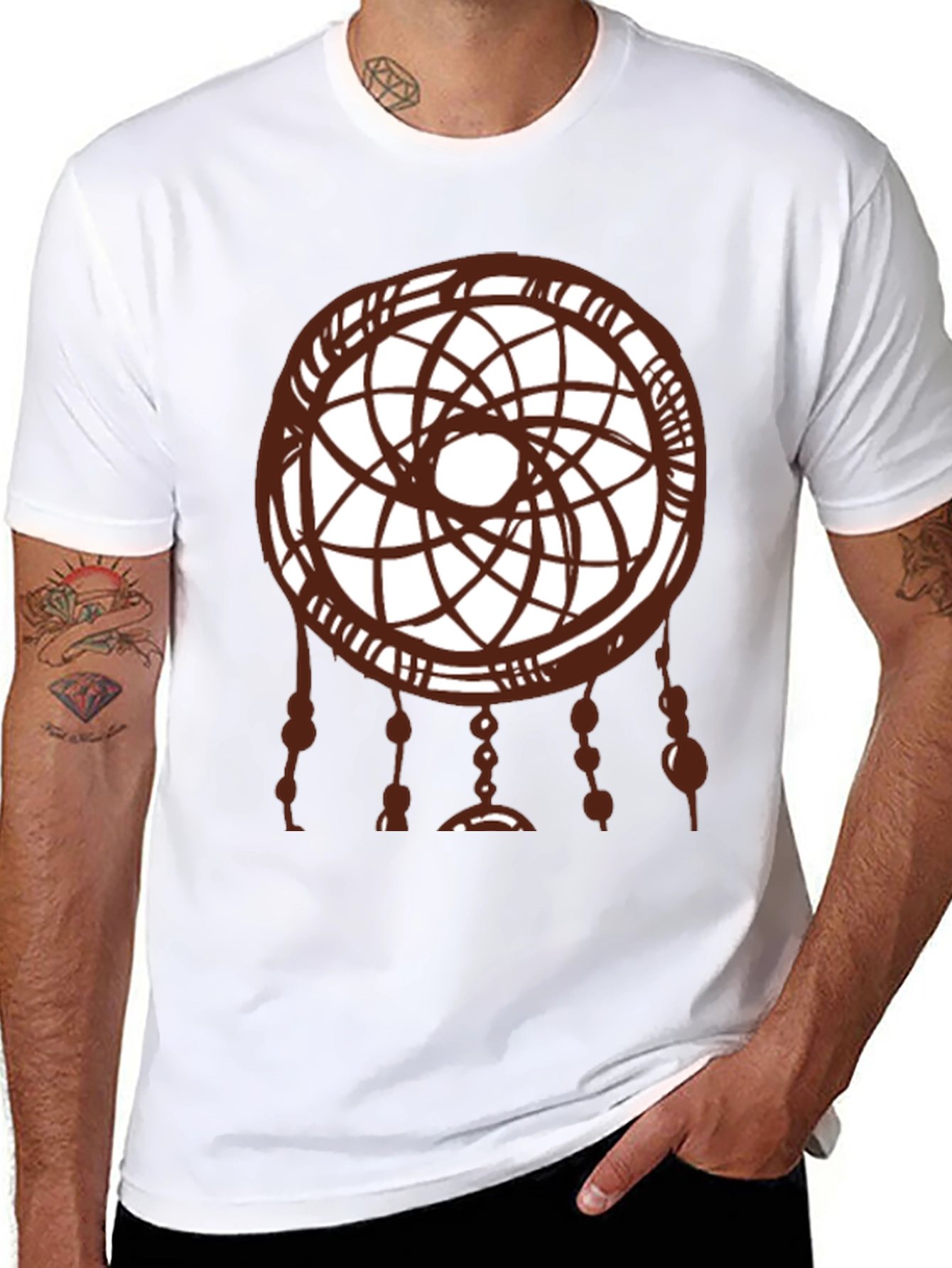Dreamcatcher Graphic Tee - Black Cotton Shirt