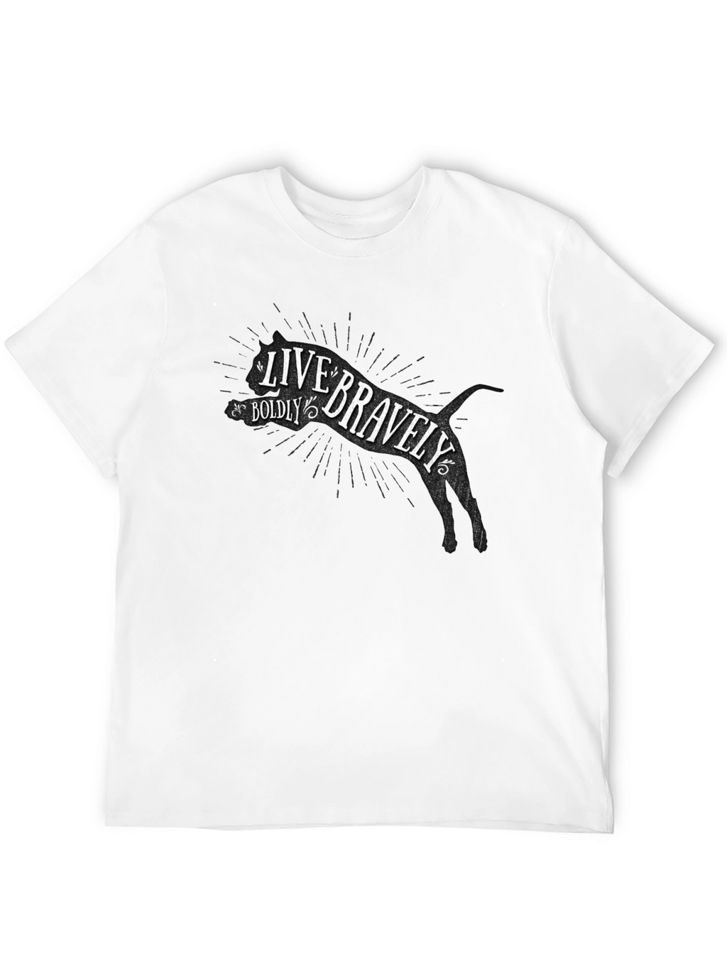 Live Bravely Mens Black Graphic Tee